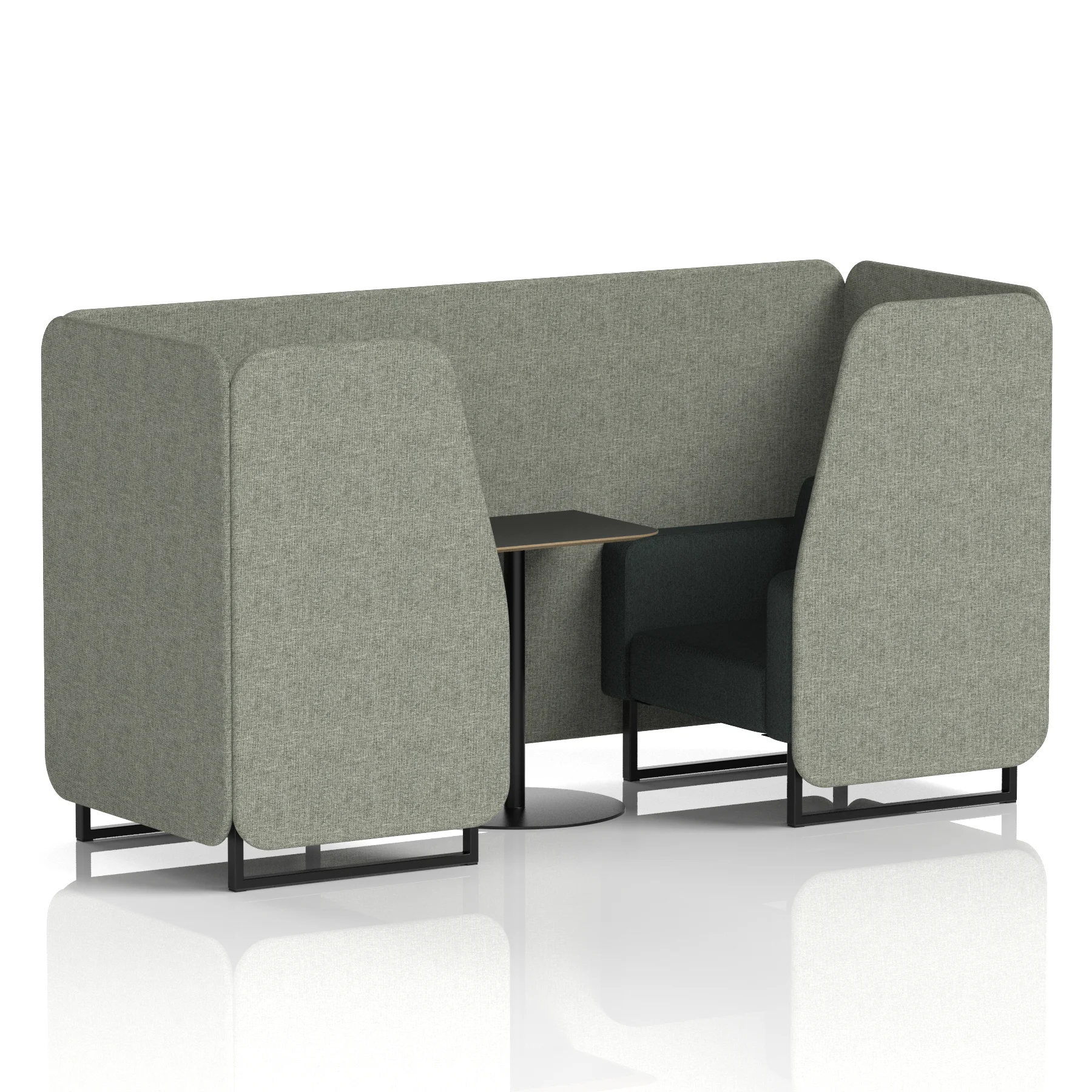 Brixworth Booth With Black Table In Two Tone
