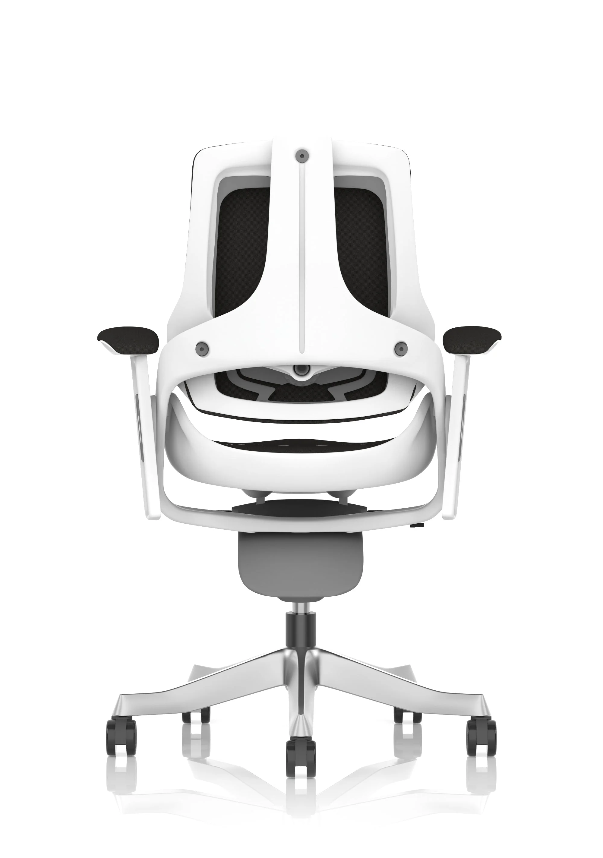 Zure High Back White Shell Fabric Executive Office Chair with Arms