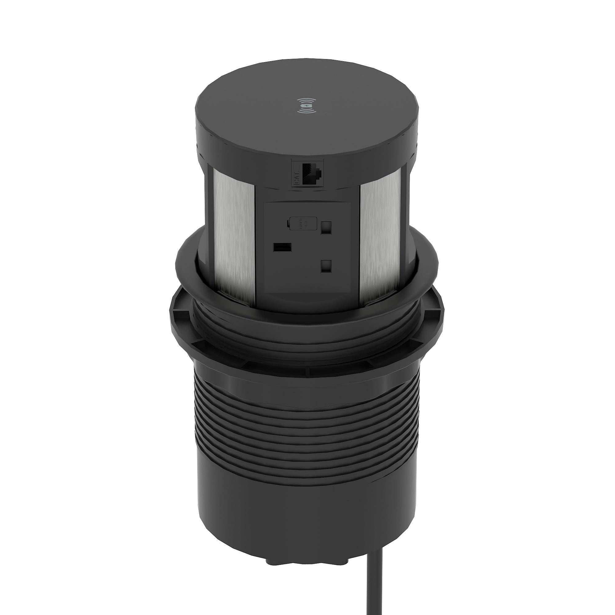 Volta Round Pop Up Power Unit 4x Socket Module with Wireless Charger