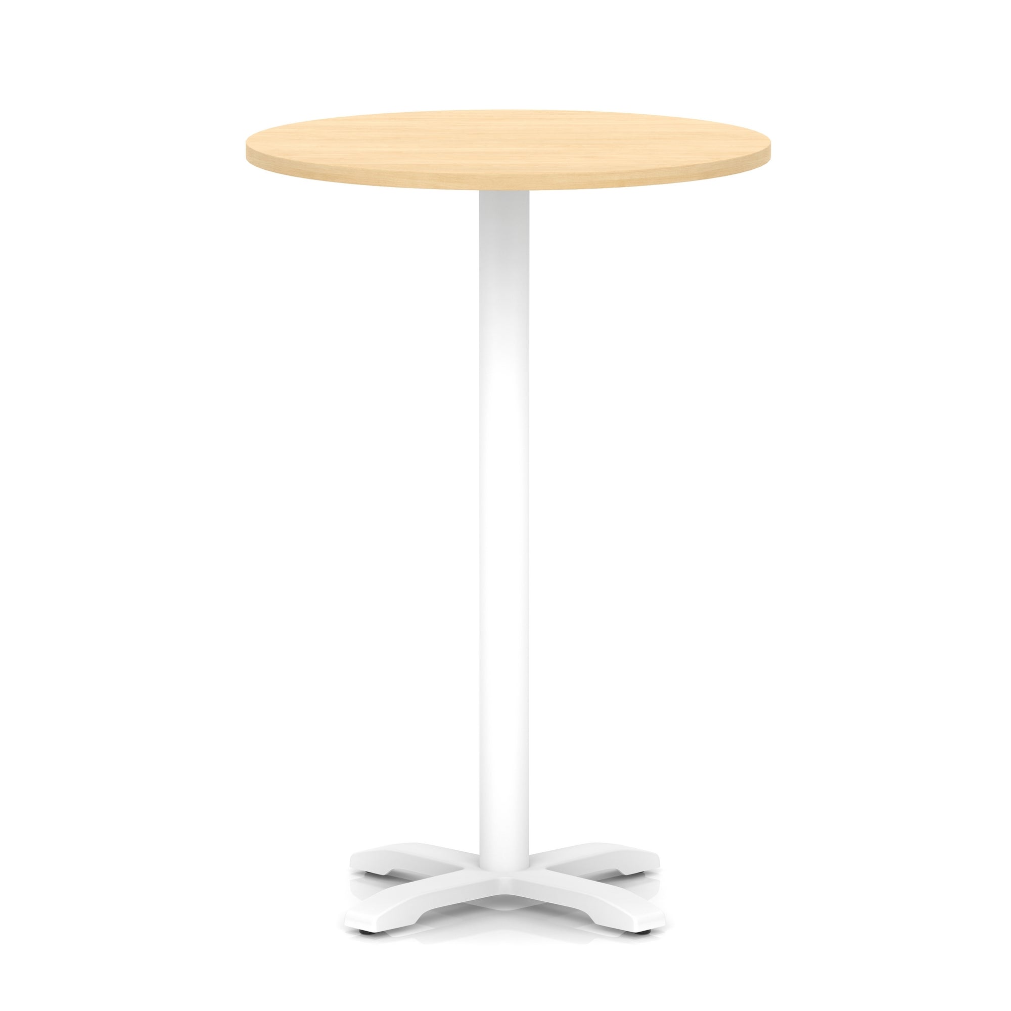 Italia Round Poseur Table With Cross Base White Leg