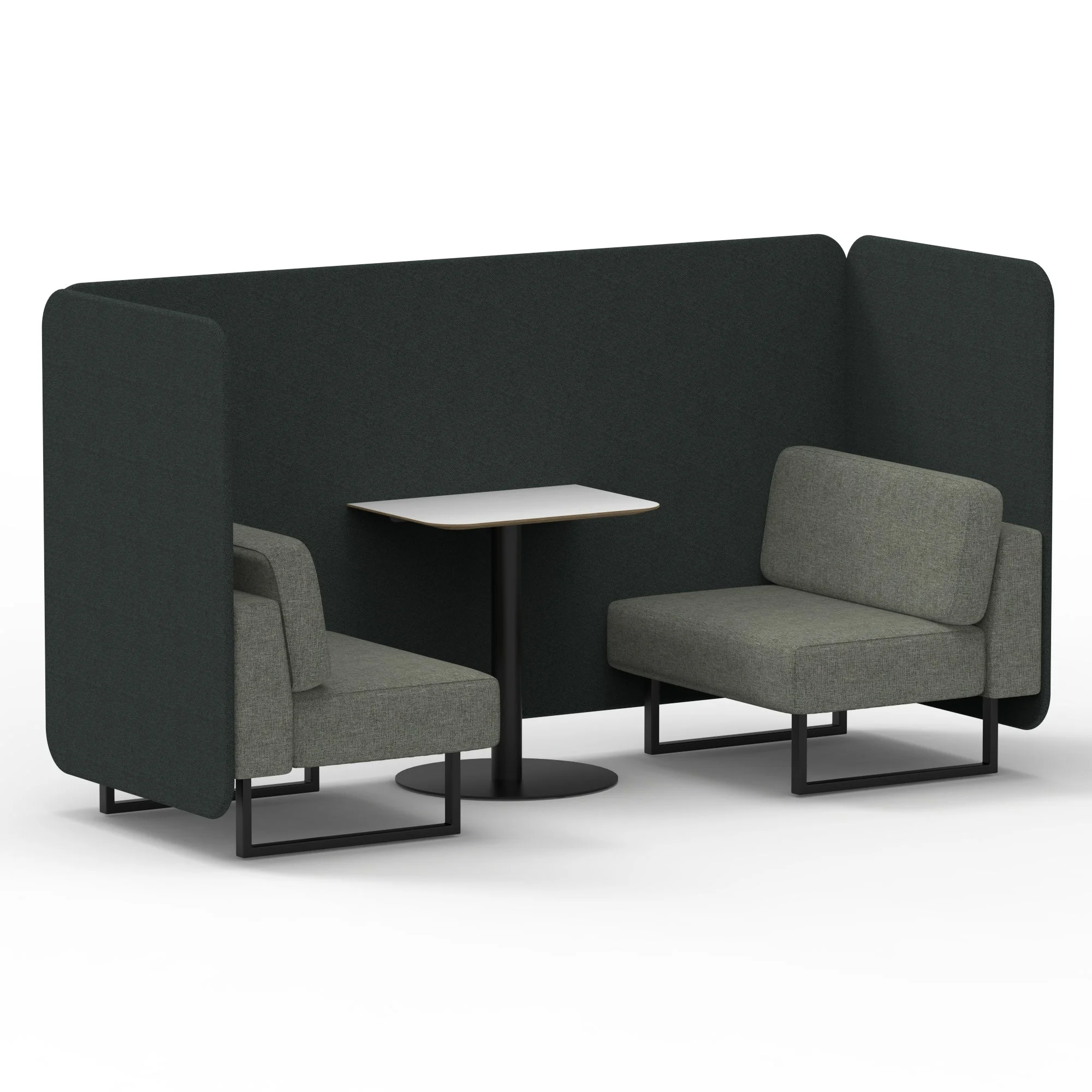 Brixworth Bench Booth With White Table In Two Tone
