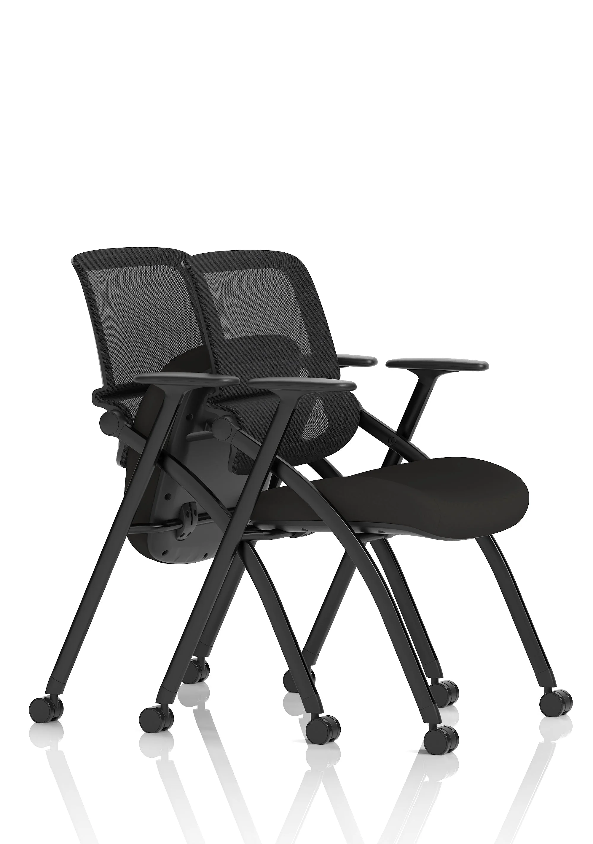 Capra Mesh Back Folding Office Training Chair With Sliding Arms