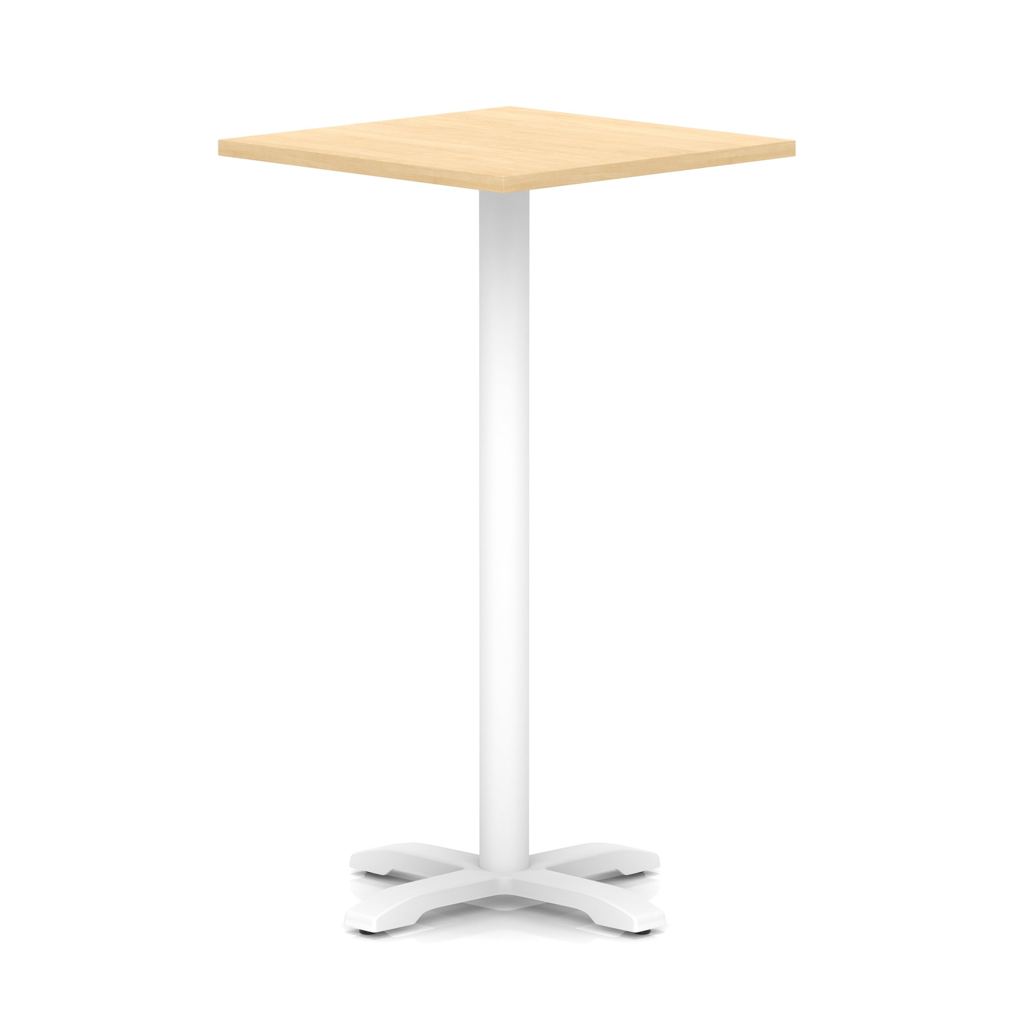 Italia Square Poseur Table With Cross Base White Leg