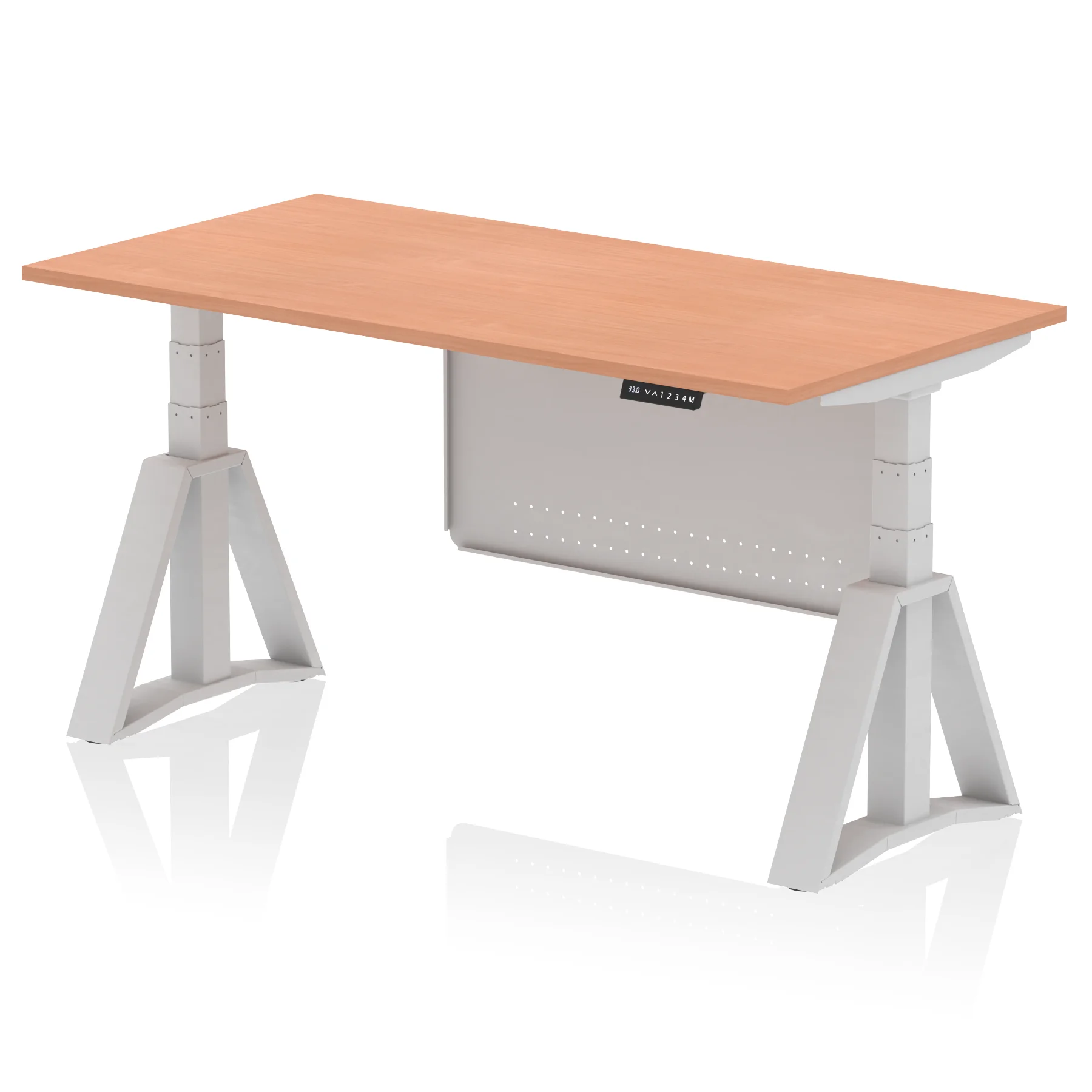 Air Height Adjustable Desk without Cable Ports With Steel Modesty Panel With Piste Foot