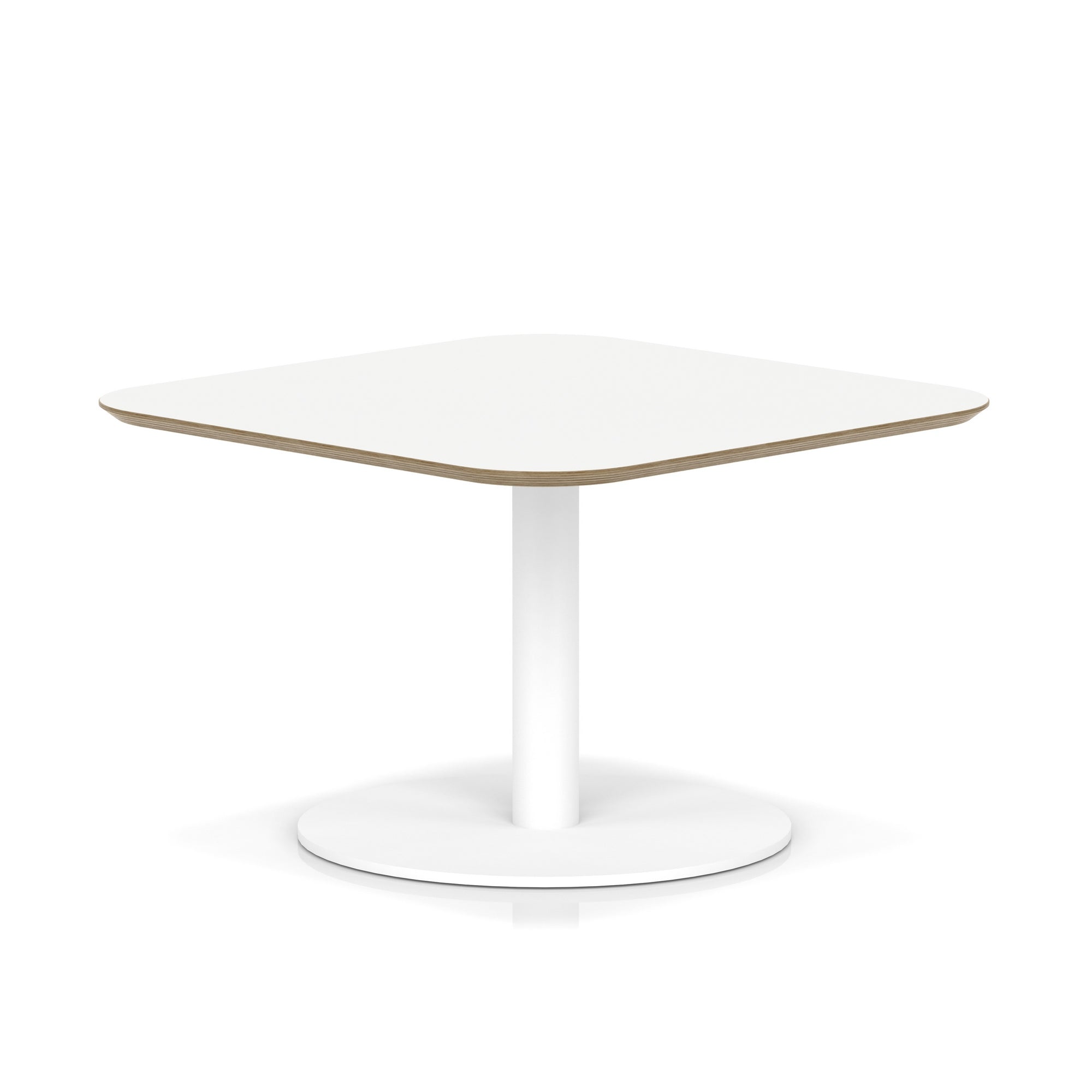 Brixworth Square Coffee Table With Disc Base - White Leg