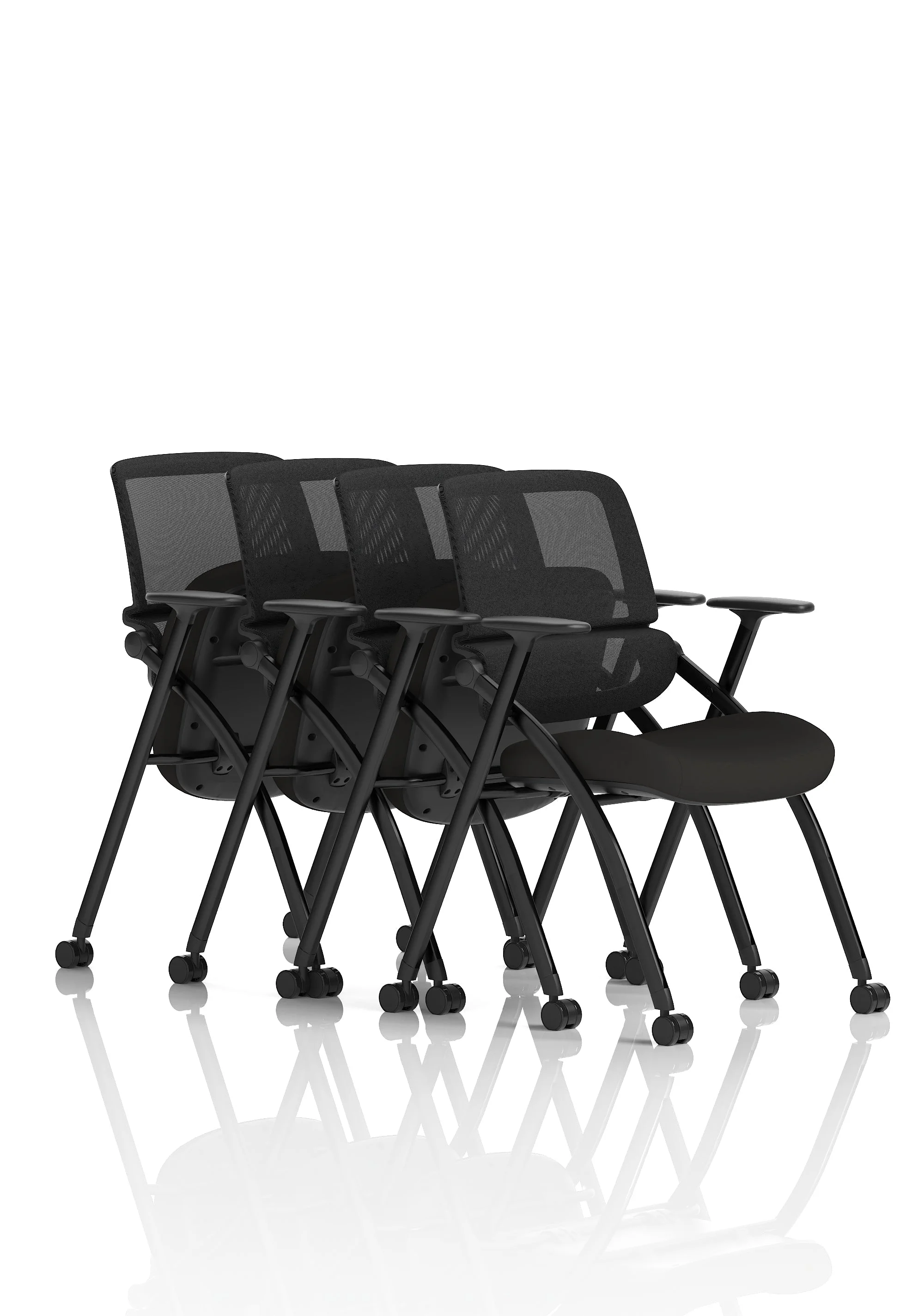 Capra Mesh Back Folding Office Training Chair With Sliding Arms