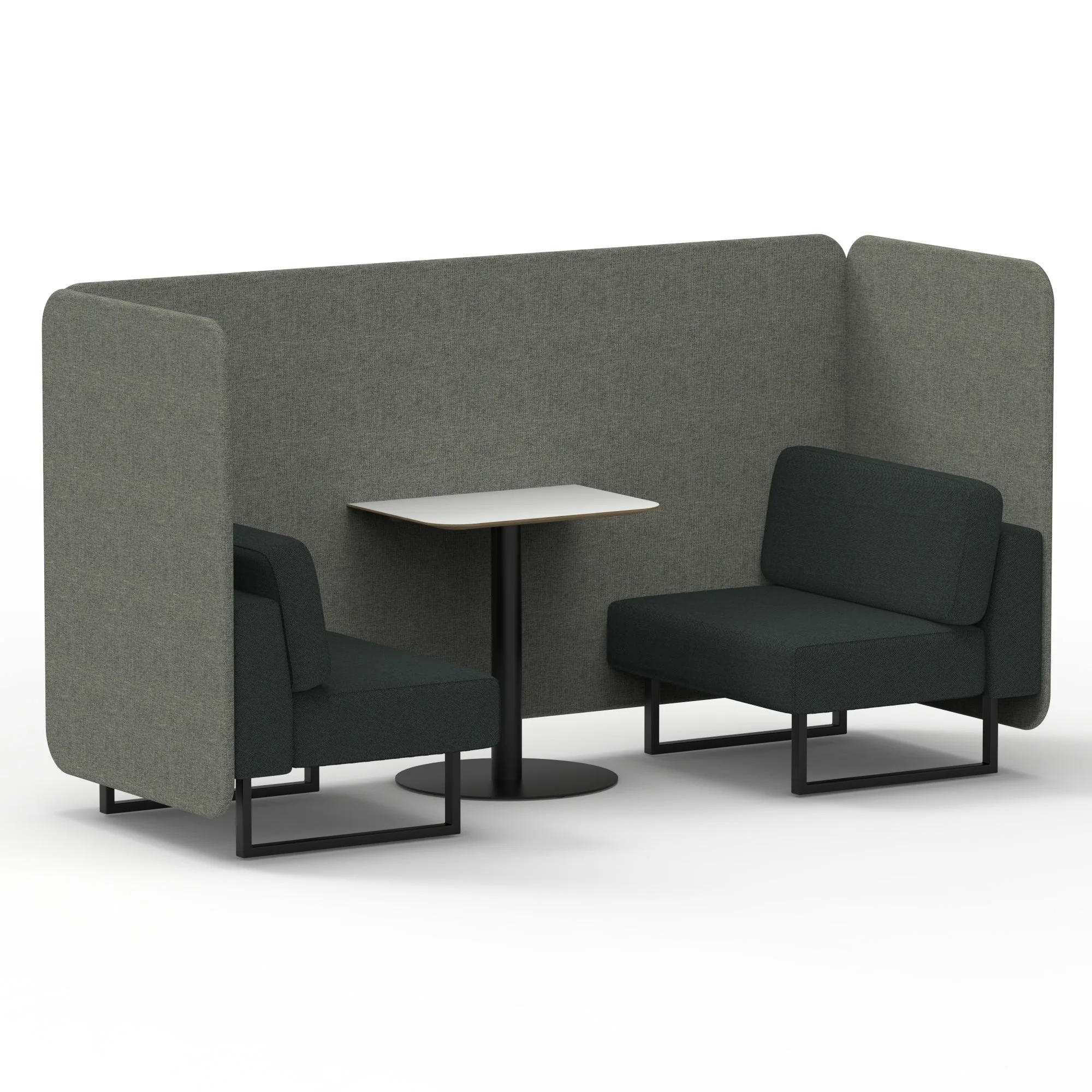 Brixworth Bench Booth With White Table In Two Tone