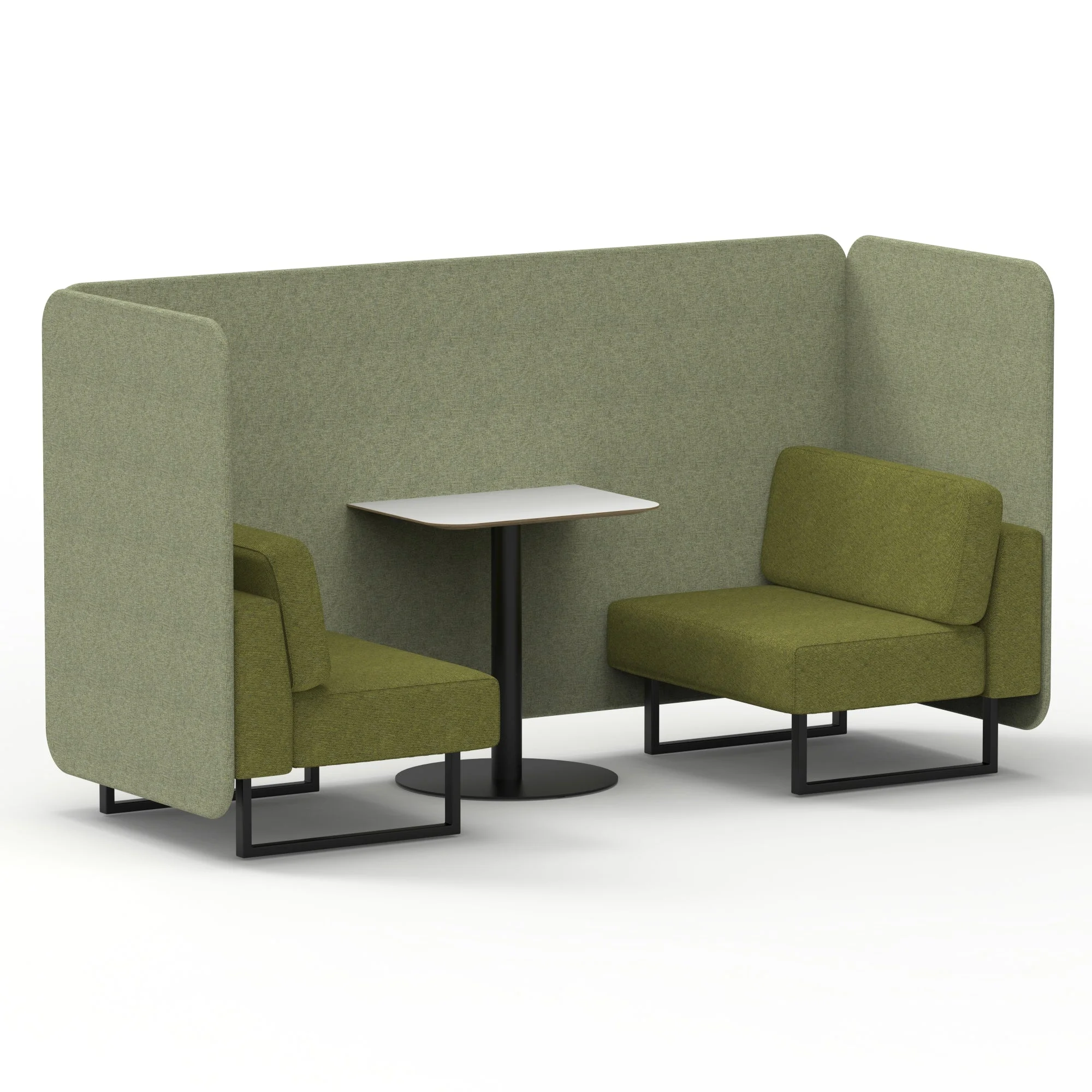Brixworth Bench Booth With White Table In Two Tone