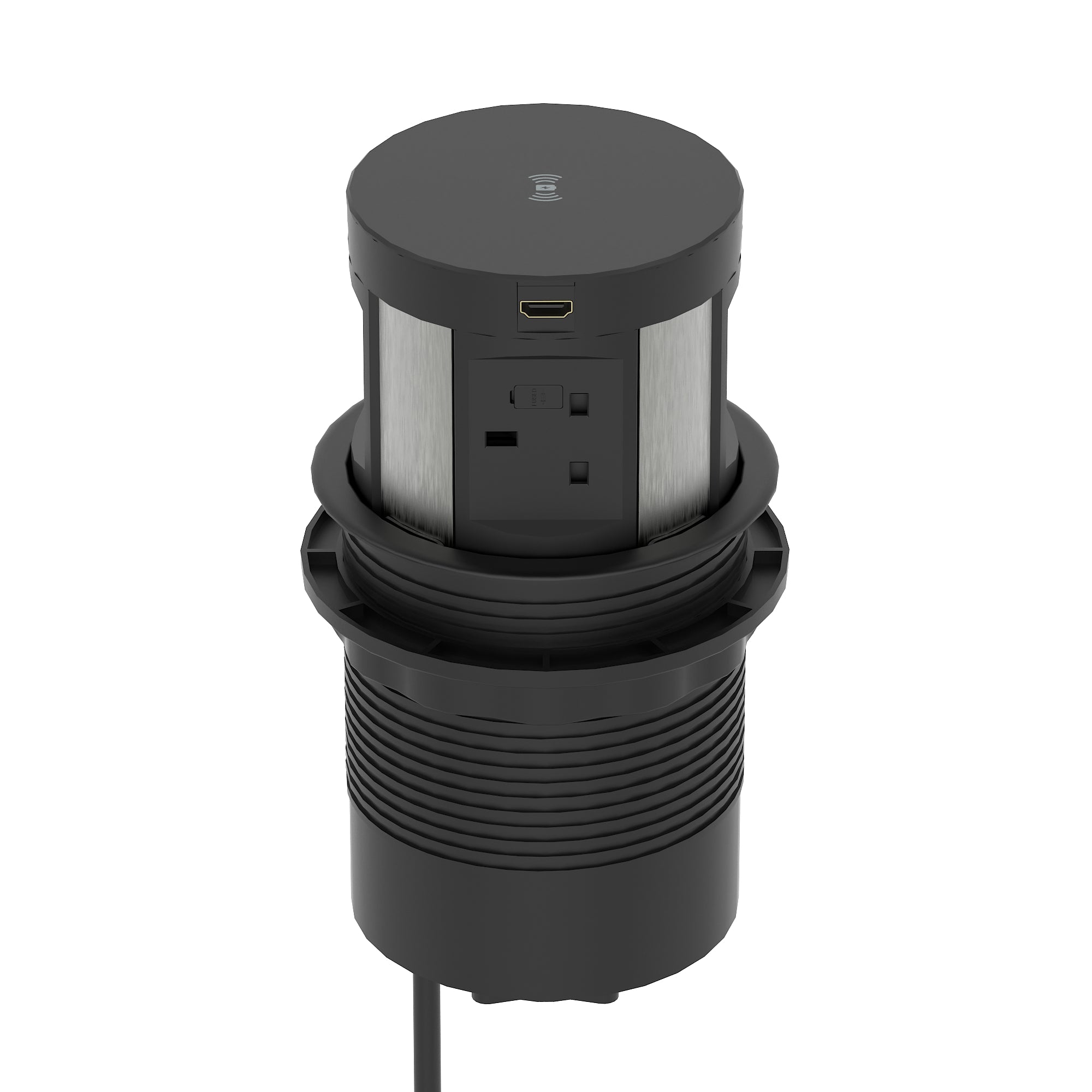Volta Round Pop Up Power Unit 4x Socket Module with Wireless Charger