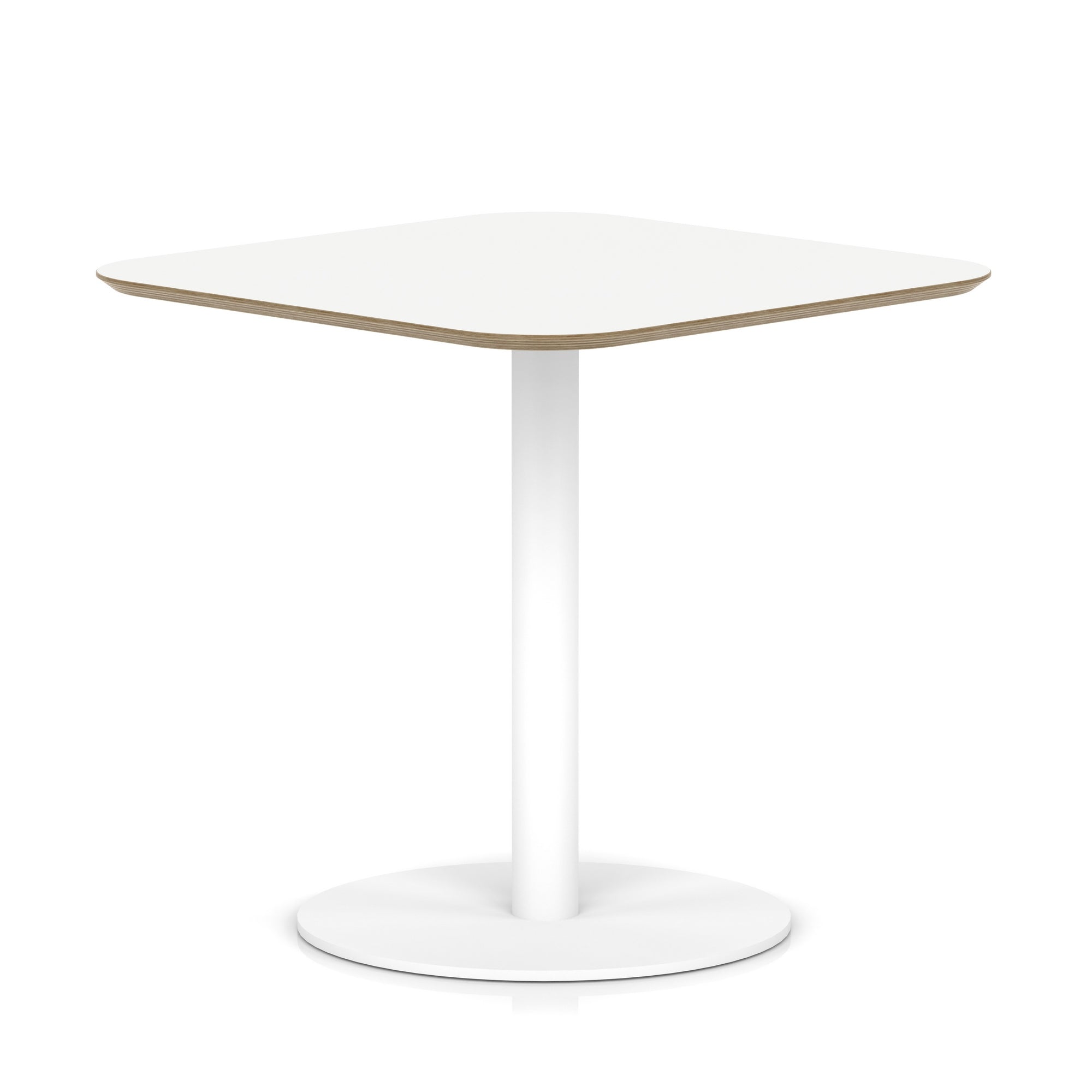 Brixworth Square Coffee Table With Disc Base - White Leg
