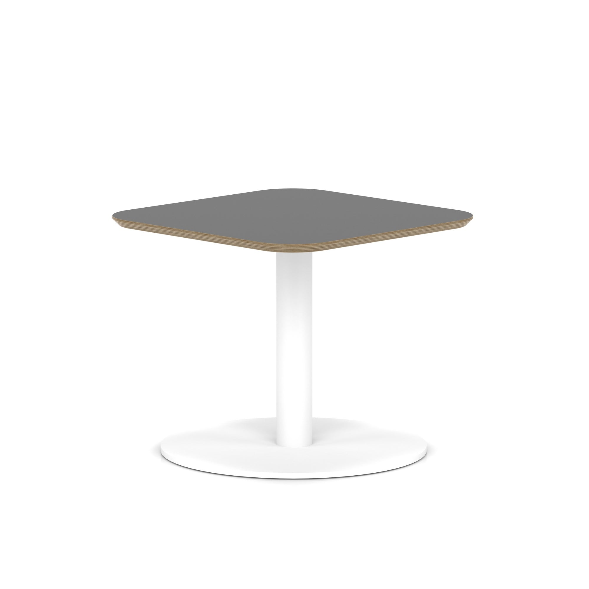Brixworth Square Coffee Table With Disc Base - White Leg