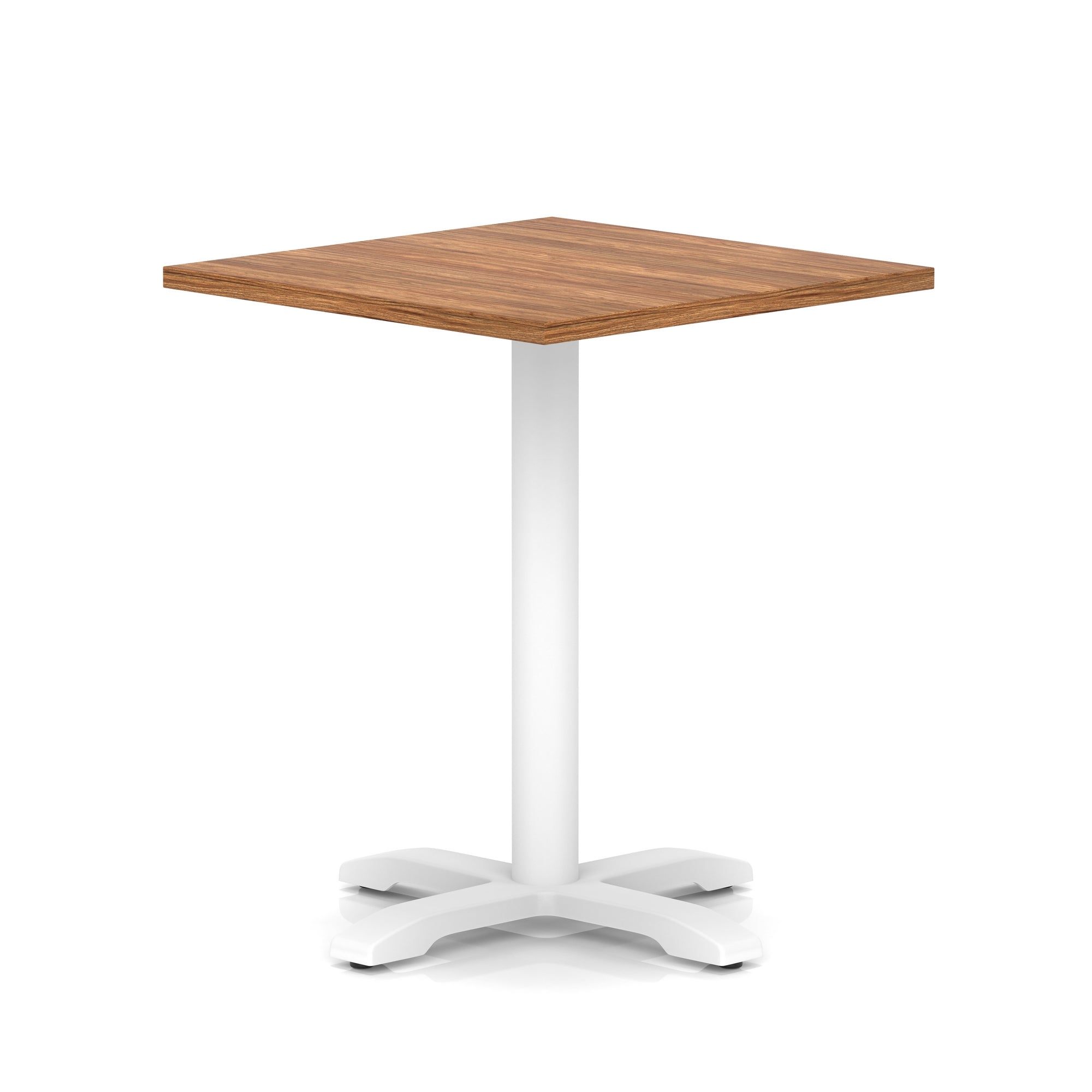 Italia Square Poseur Table With Cross Base White Leg