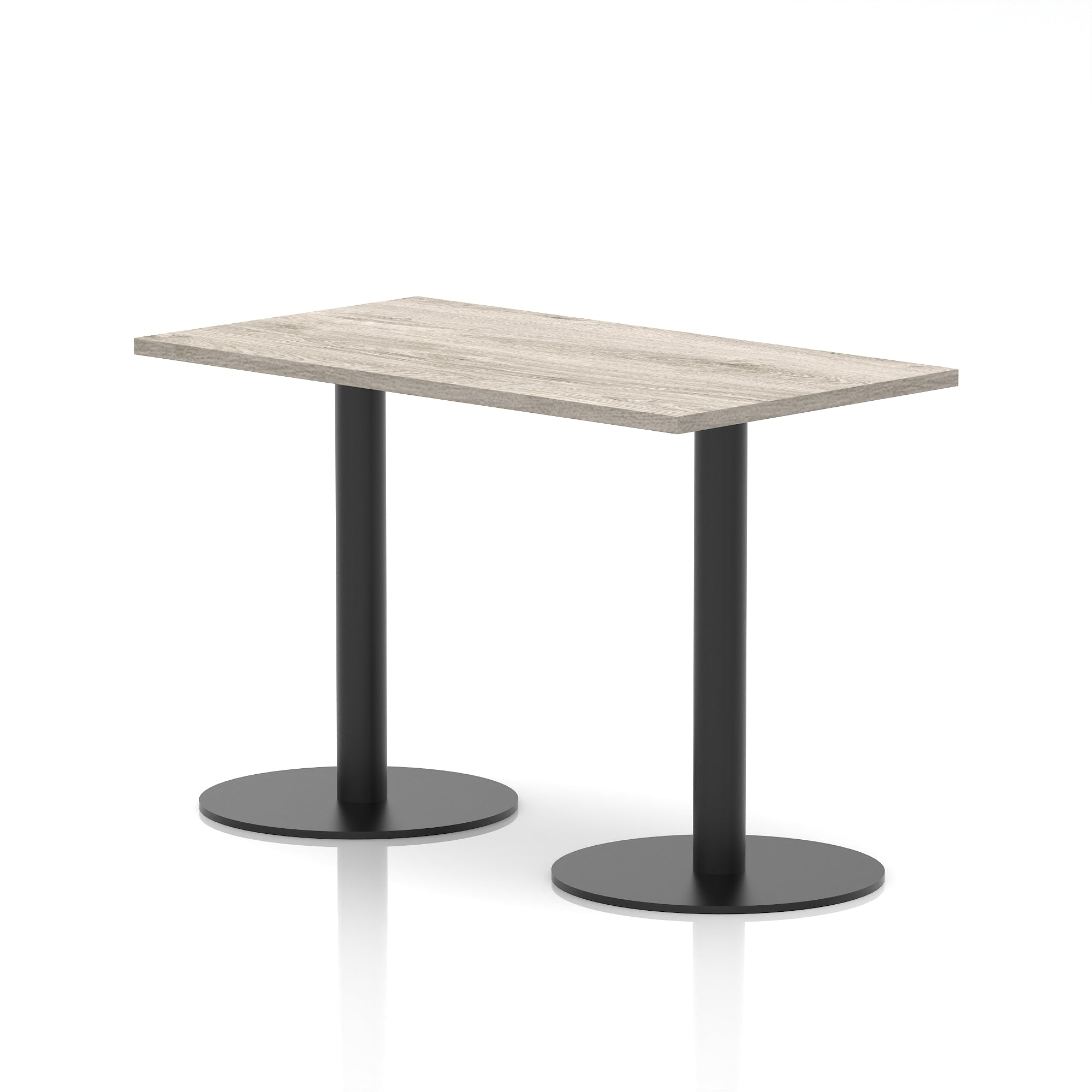 Italia Slimline Rectangular Poseur Table Black Leg