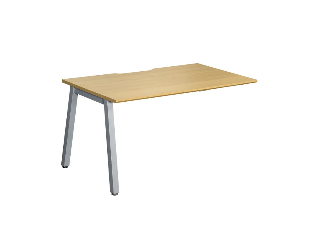 A-Frame Single Bench Desk Add-On, 1200, Light Oak, Silver