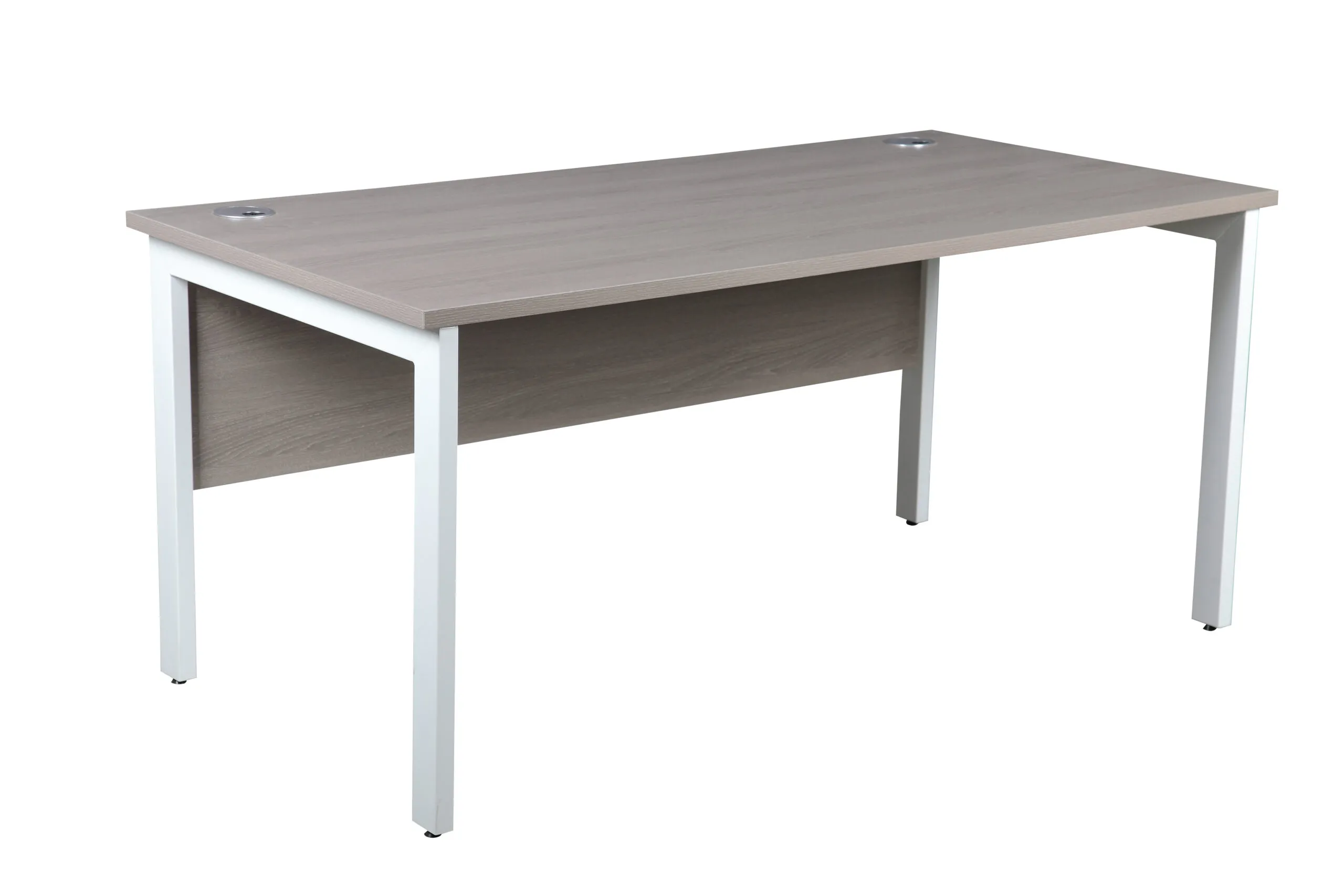 DW Single Bench Desk, 1600, 800, Grey Oak, Desk Only