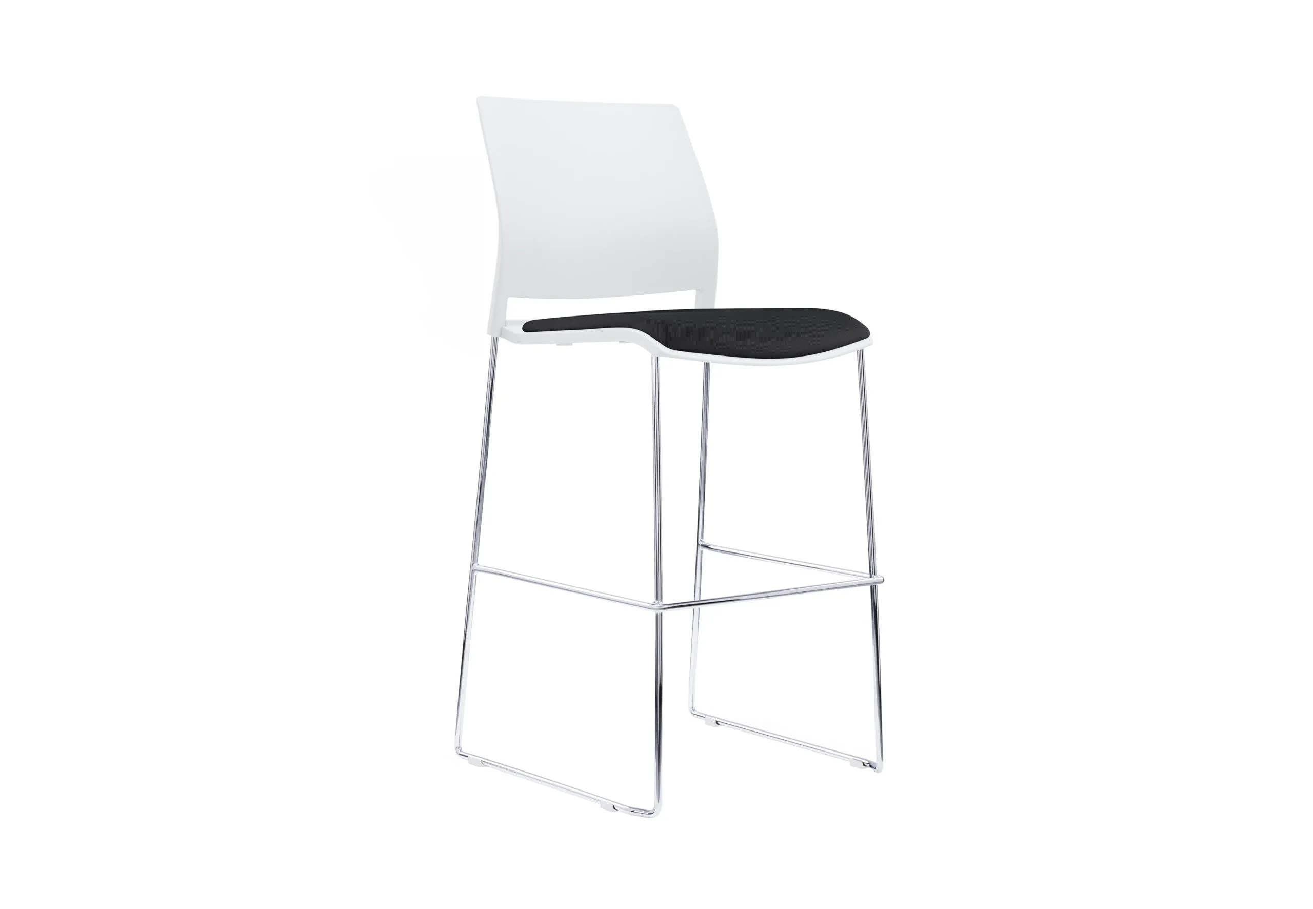 Verse Stool, White, Black