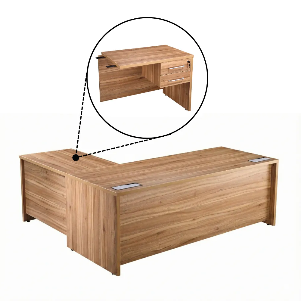 Cambio Executive Desk, Rectangular, 1800, Right Handed, With Fixed Pedestal
