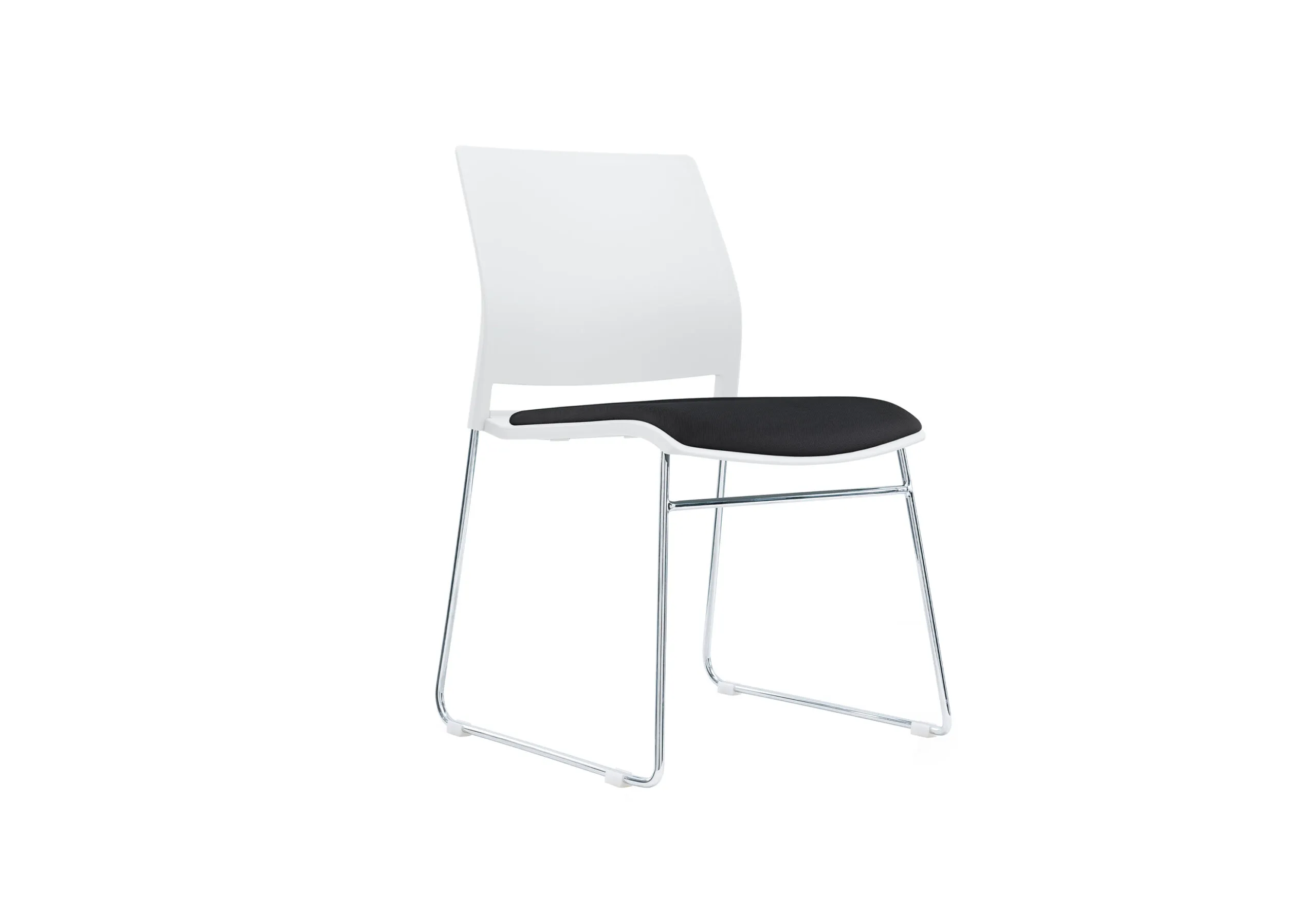 Verse Multipurpose Stacking Chair, White, Black