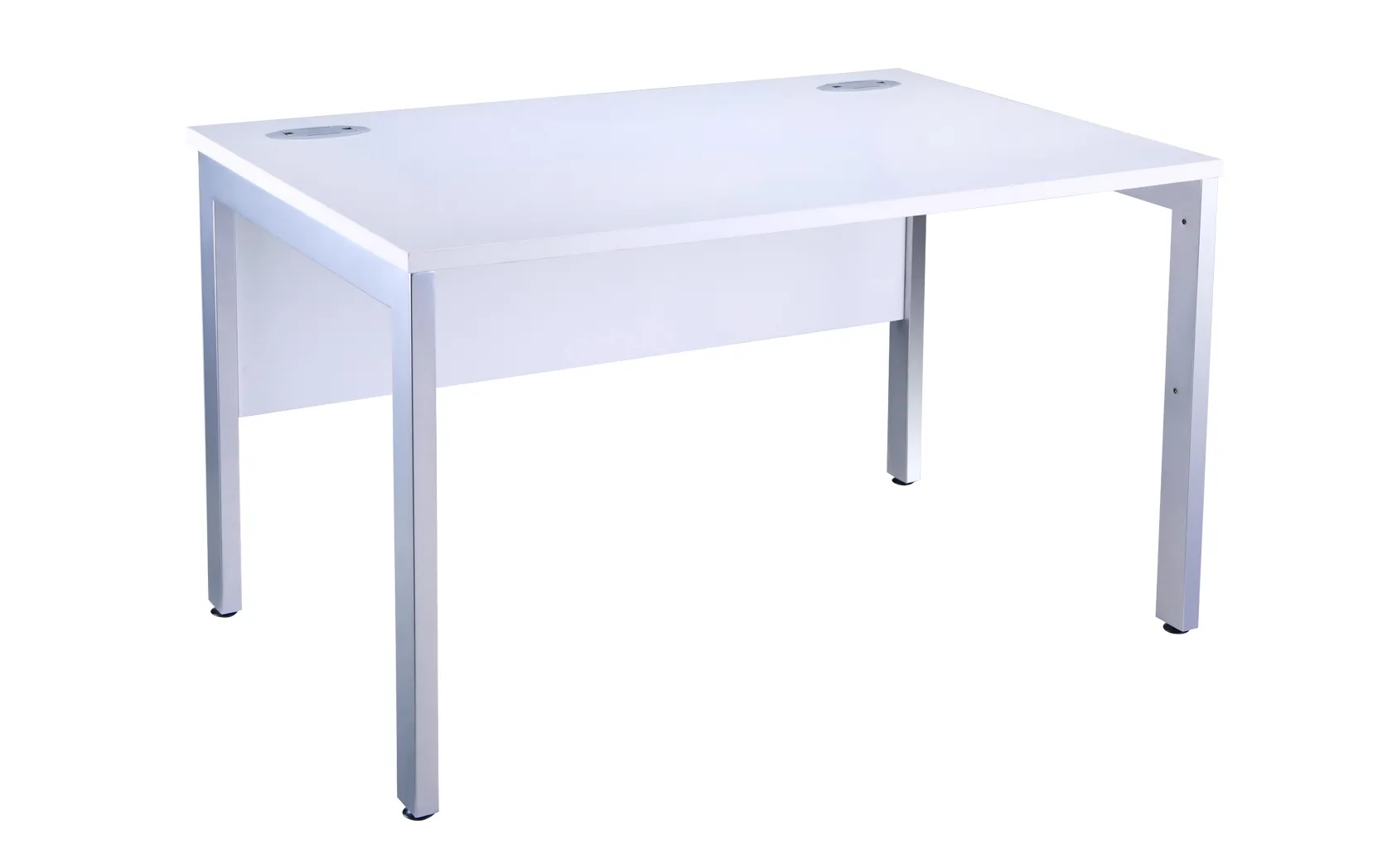 Cambio Single Bench Desk, 1200, White, Silver