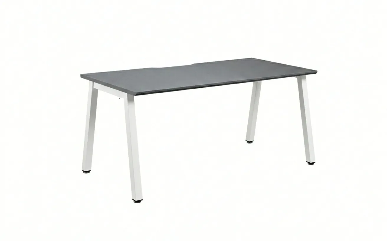 A-Frame Single Bench Desk, 1200, Graphite, White