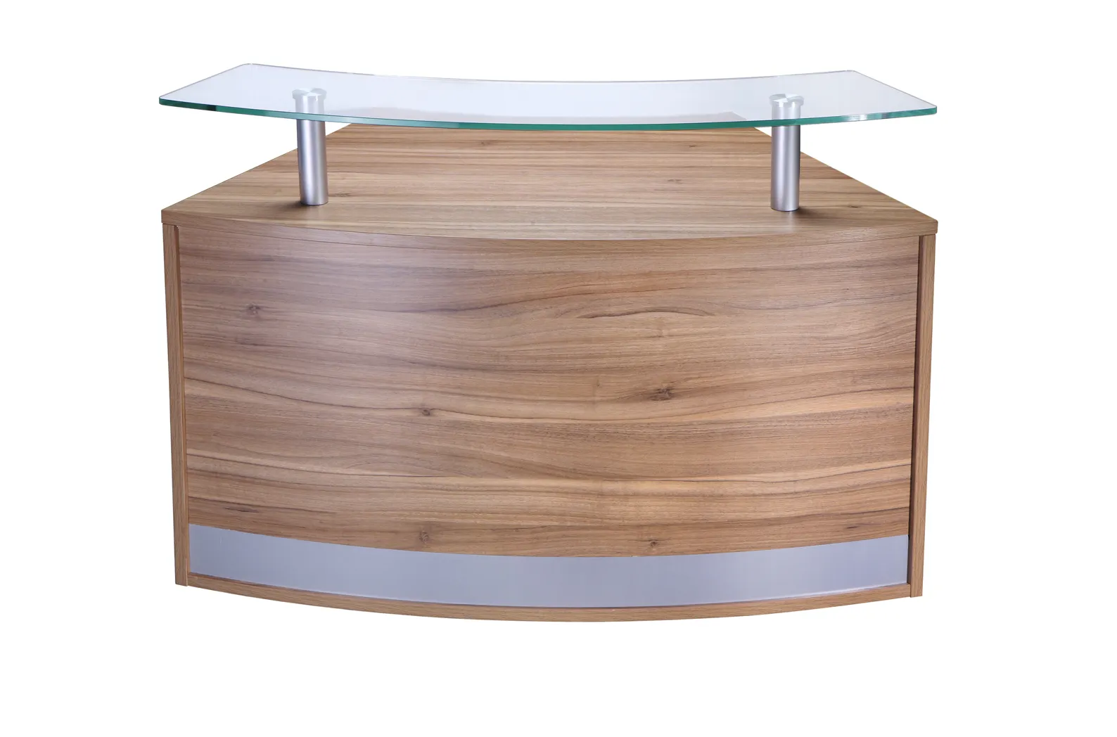 Cambio Modular Reception Counter (Priced Per Section), American Black Walnut, Glass Section