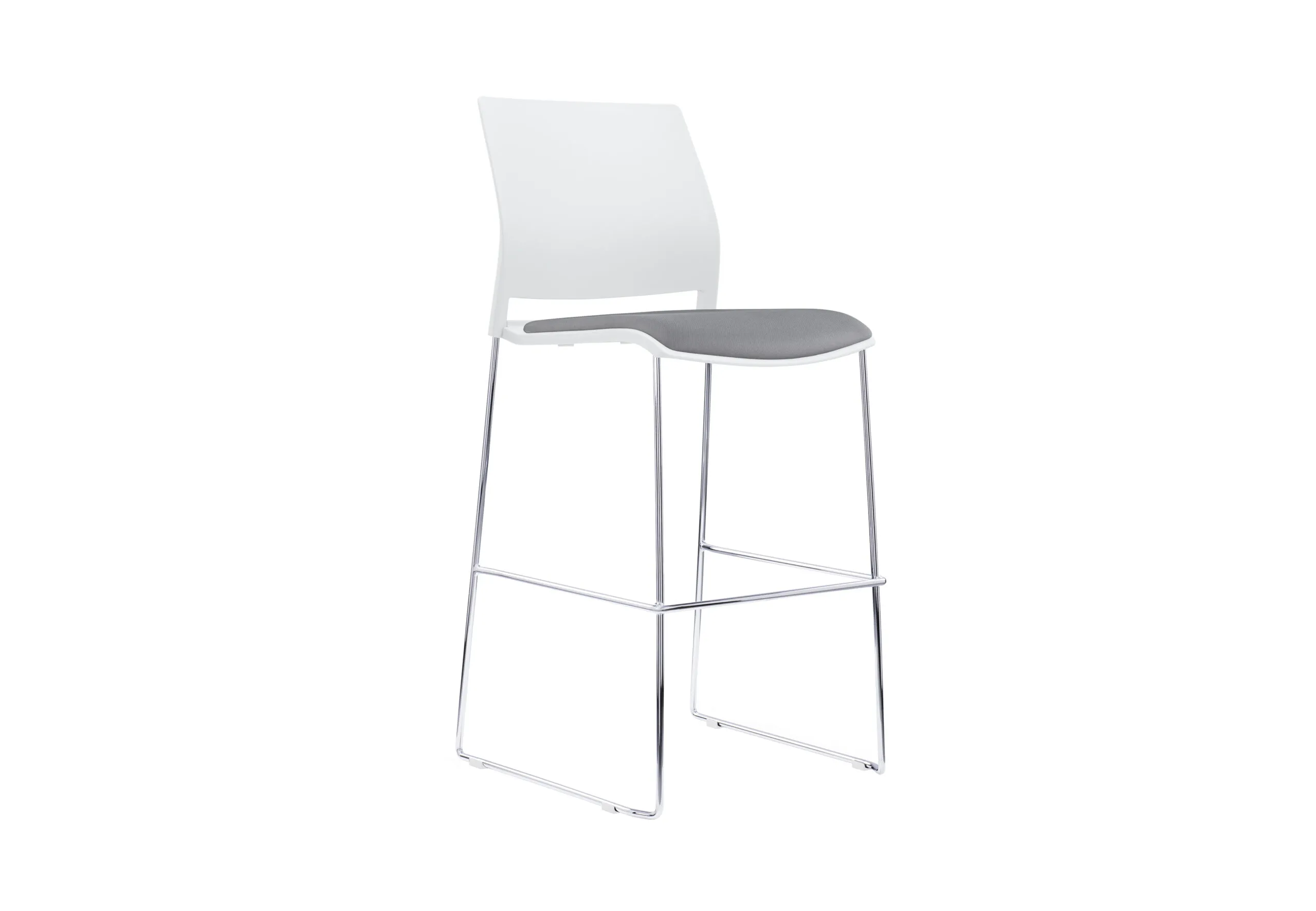 Verse Stool, White, Grey
