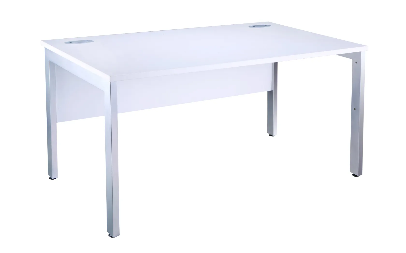 Cambio Single Bench Desk, 1400, White, Silver