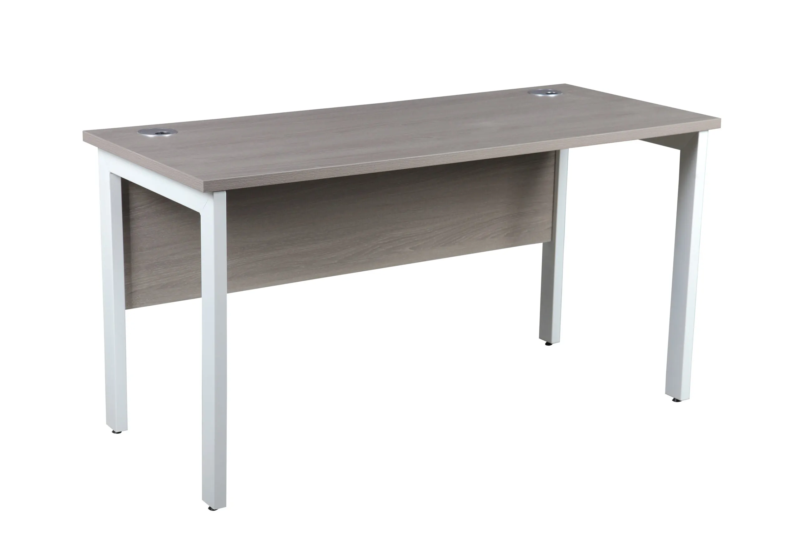 DW Single Bench Desk, 1400, 600, Grey Oak, Desk Only