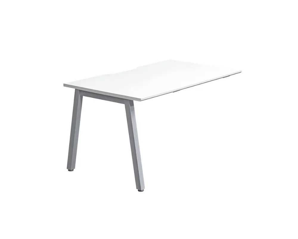 A-Frame Single Bench Desk Add-On, 1200, White, Silver