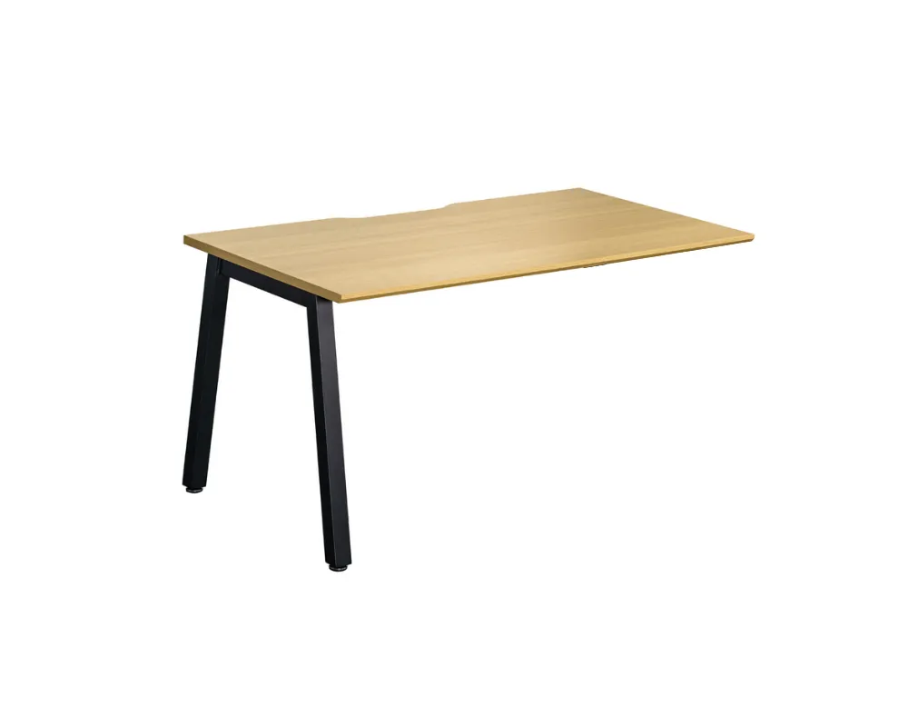 A-Frame Single Bench Desk Add-On, 1200, Light Oak, Black