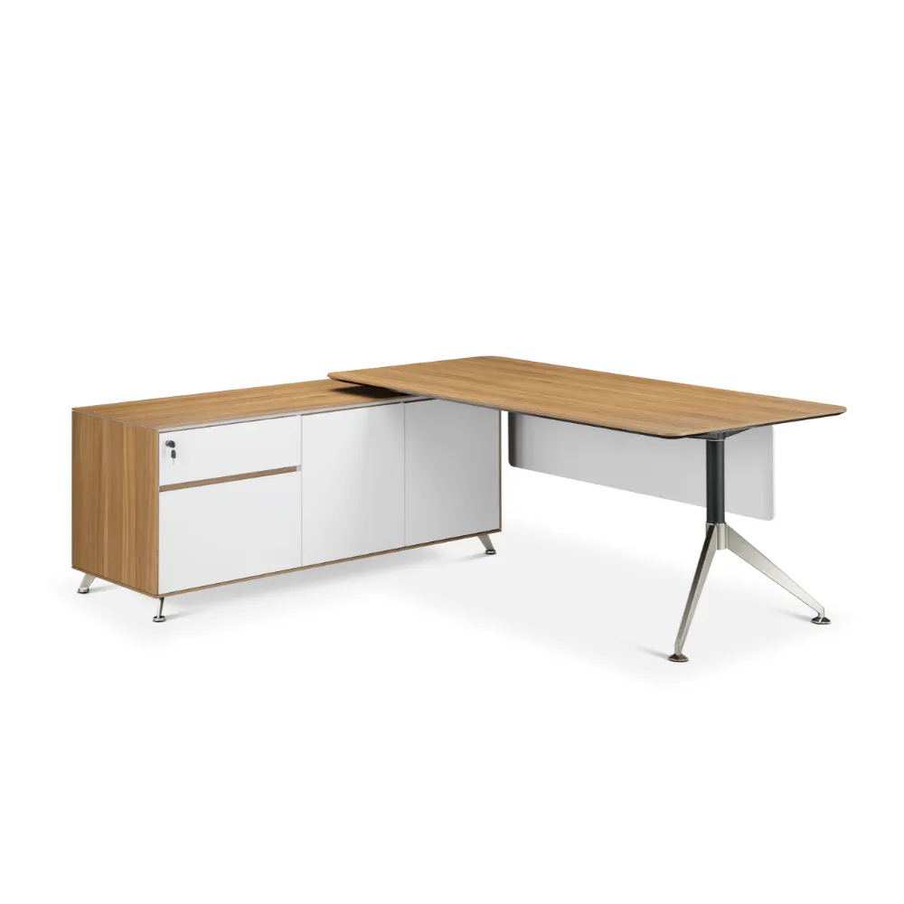Apollo Executive Desk, American Black Walnut, Left Handed