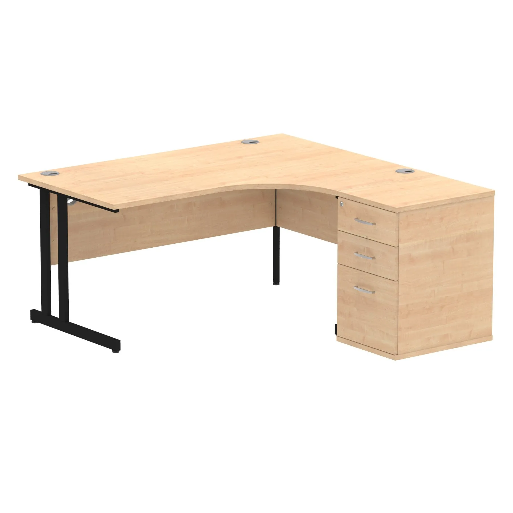 EE - Impulse 1600mm Cantilever Right Crescent Desk Workstation