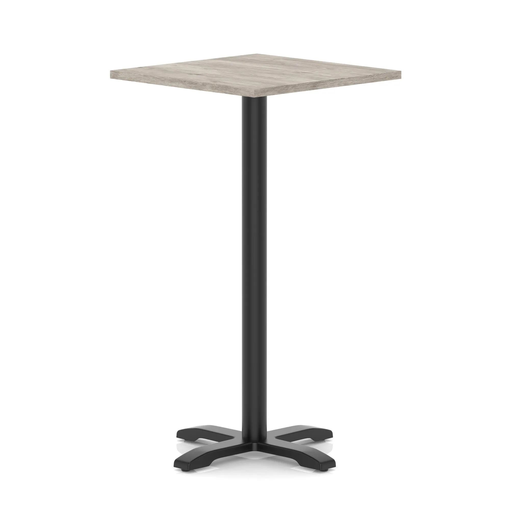 Italia Square Poseur Table With Cross Base Black Leg