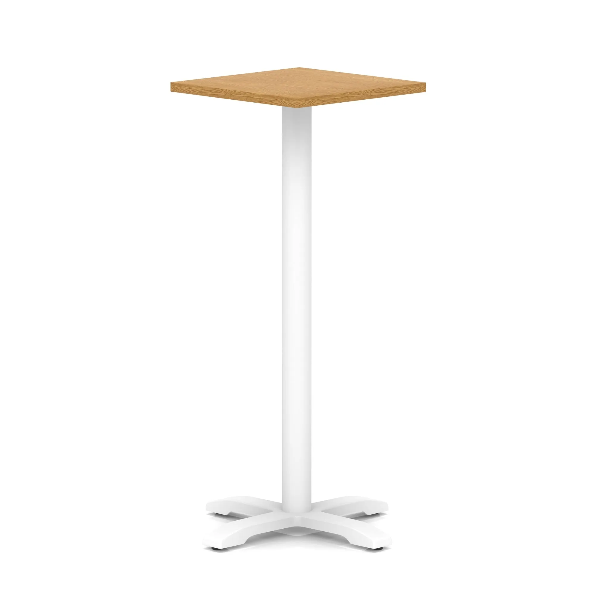 EE - Italia Square Poseur Table With Cross Base White Leg