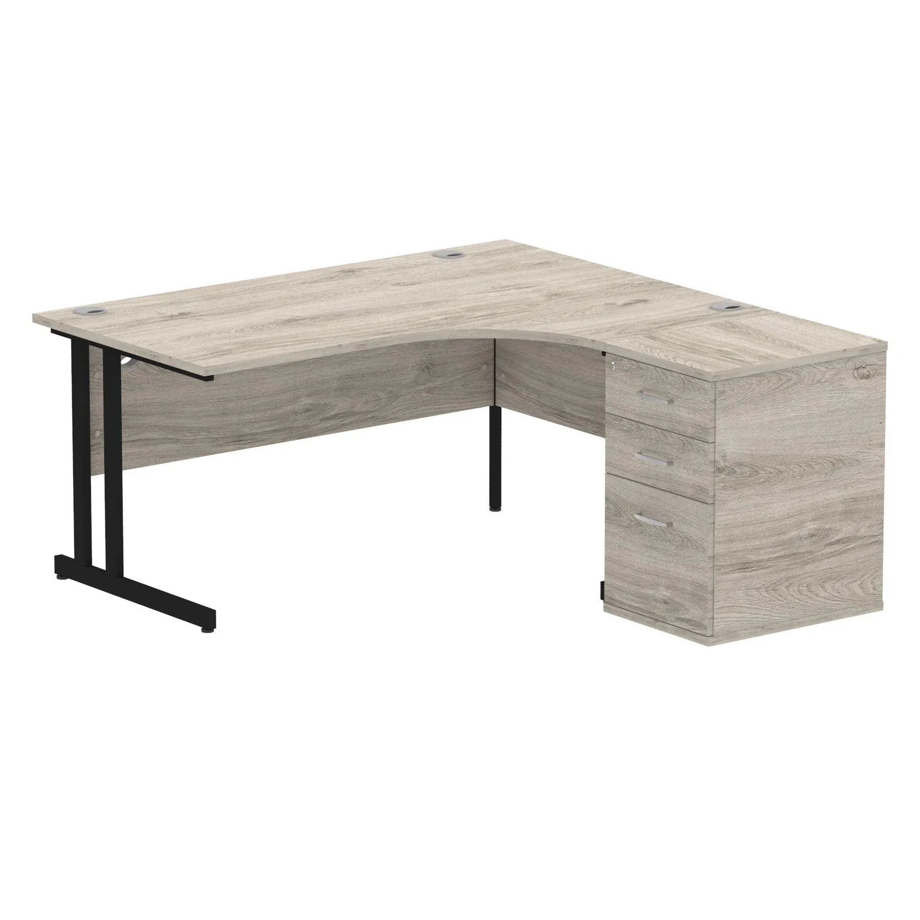 OE - Impulse 1600mm Cantilever Right Crescent Desk Workstation
