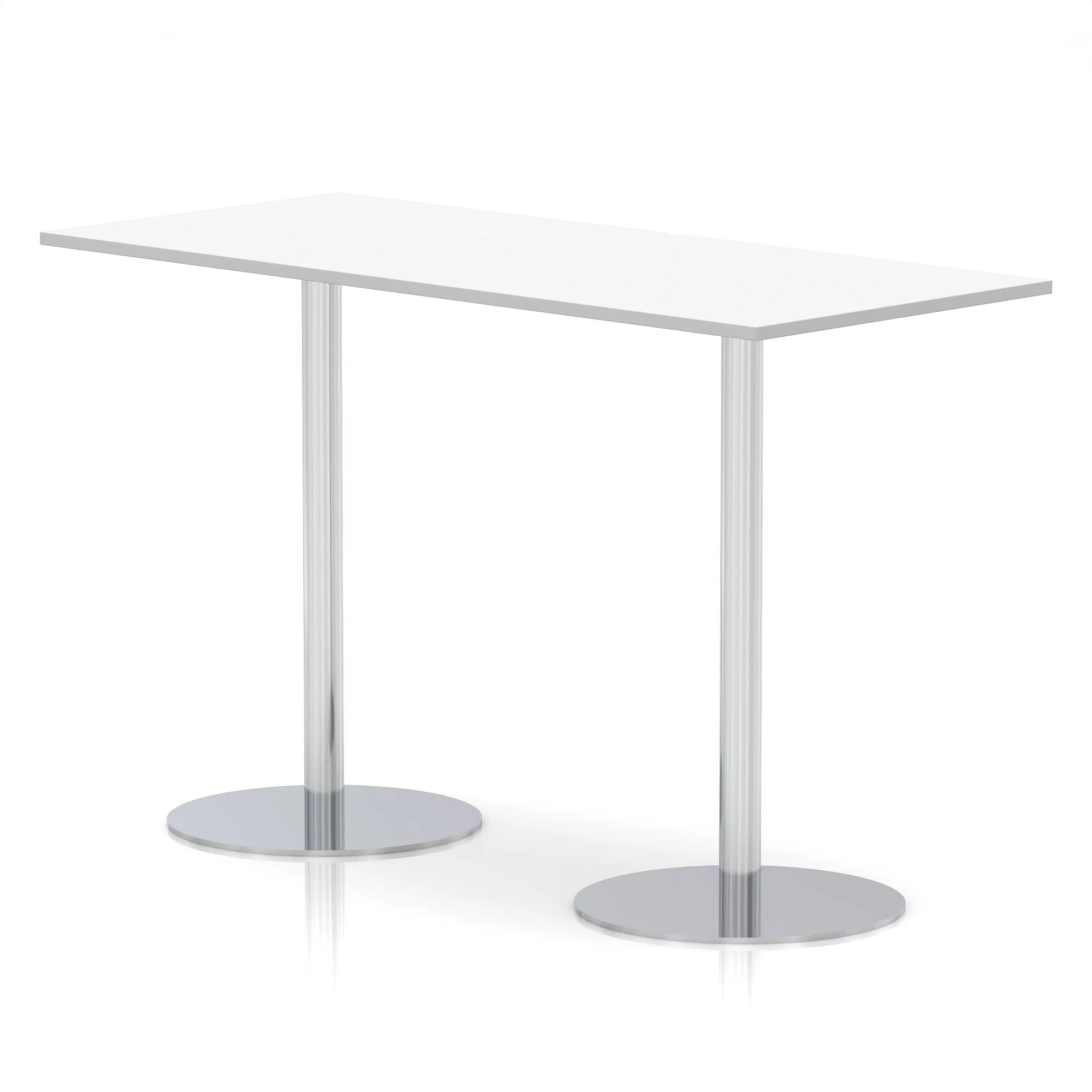 EE - Italia Rectangular Poseur Table Silver Leg