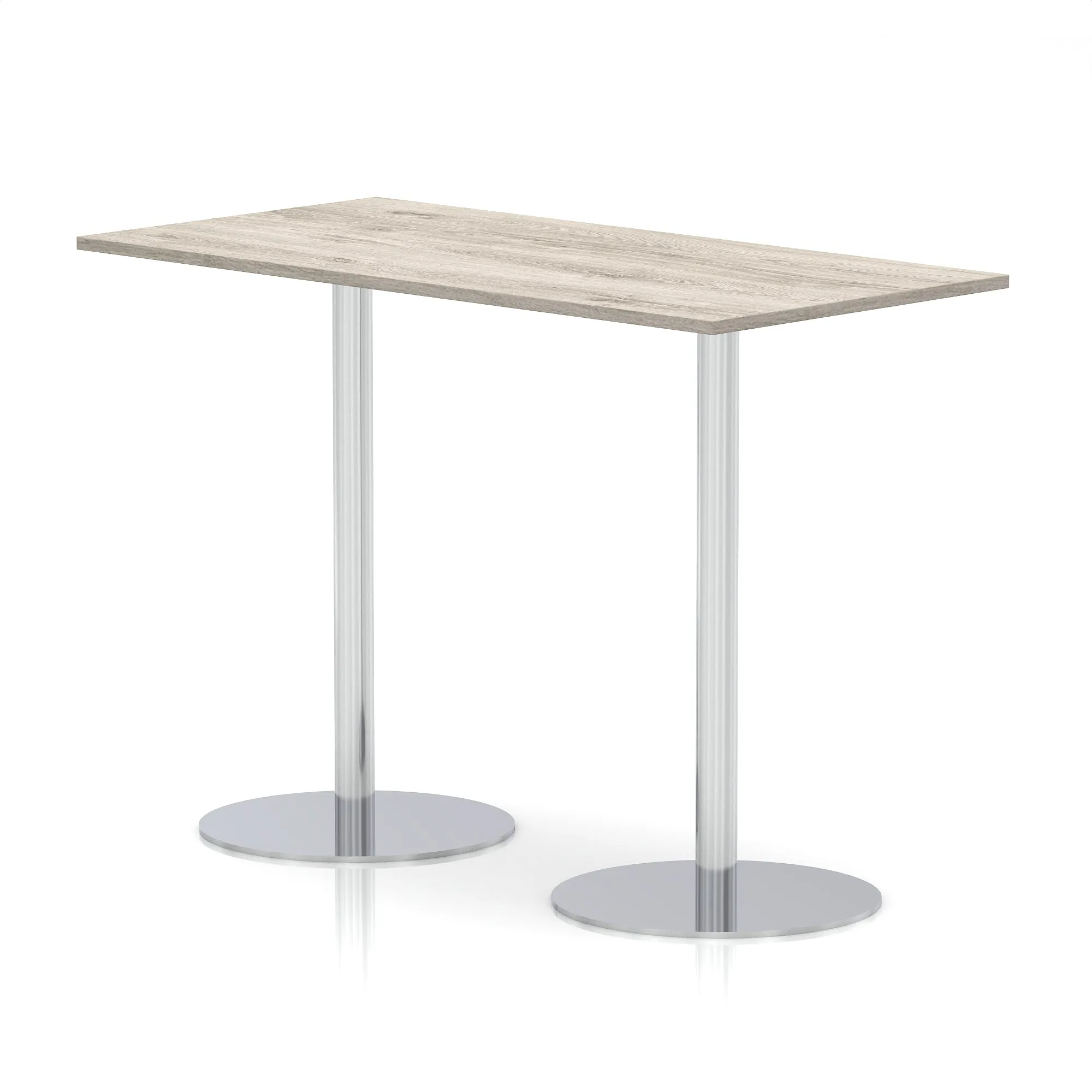 Italia Rectangular Poseur Table Silver Leg