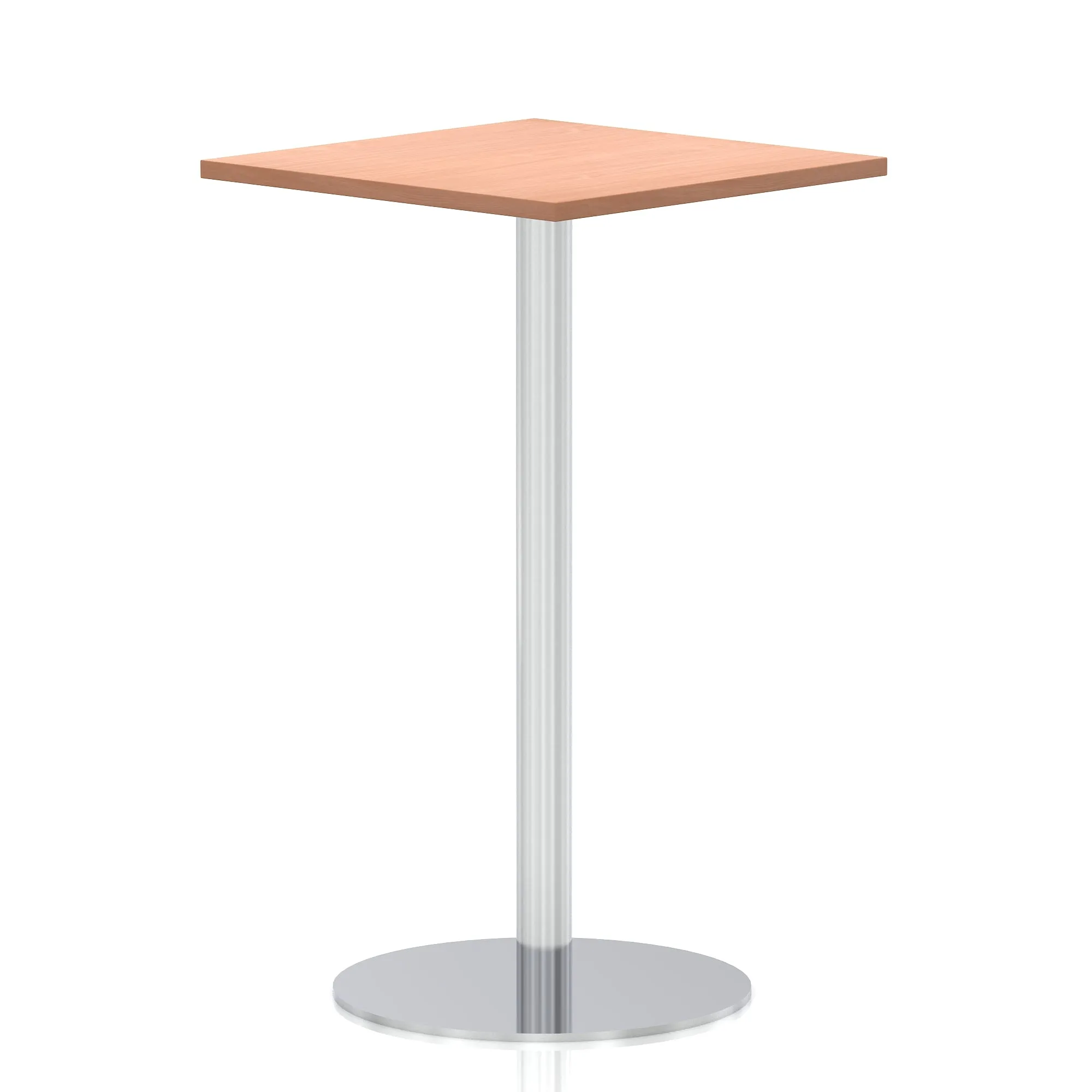 EE - Italia Square Poseur Table Silver Leg