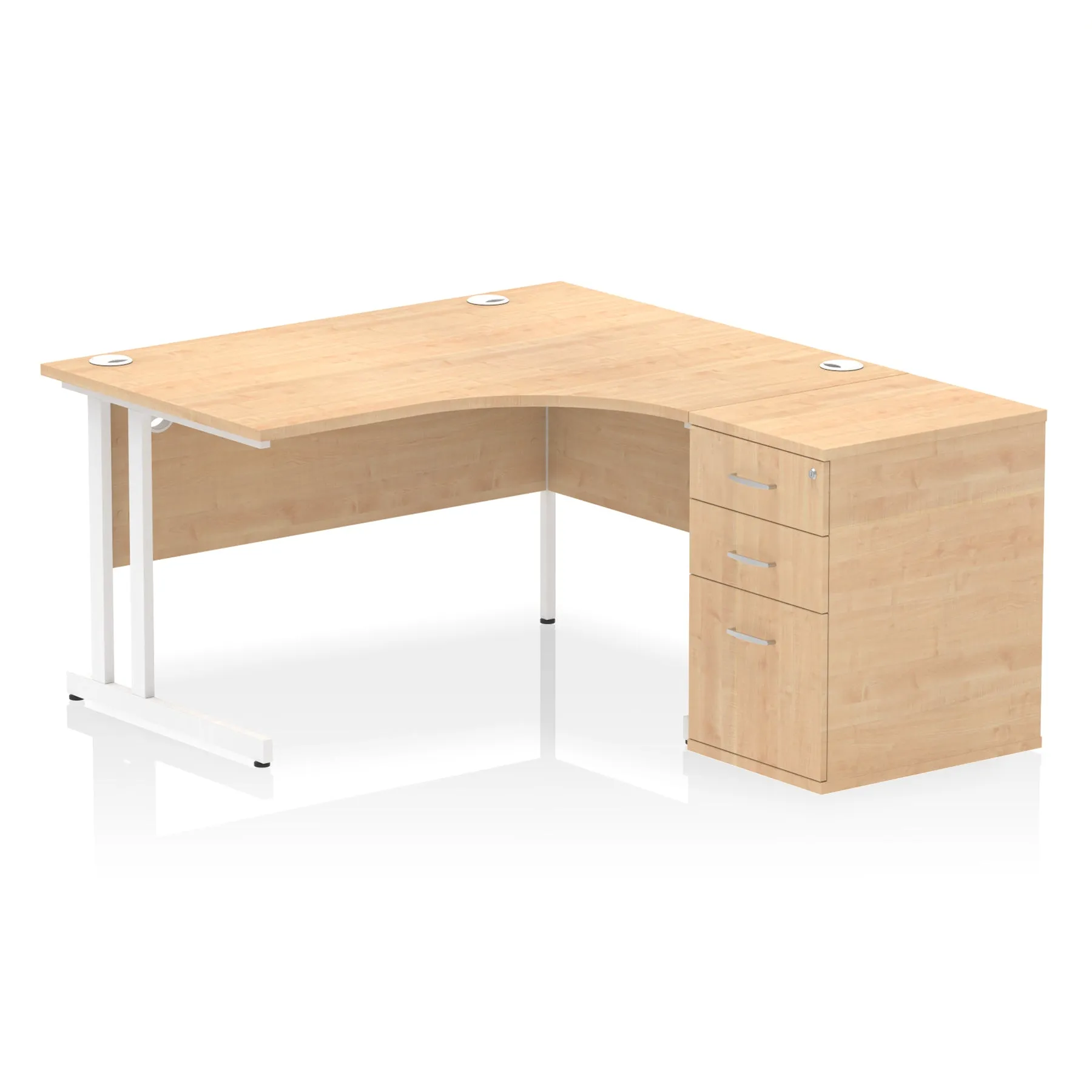 EE - Impulse 1400mm Cantilever Right Crescent Desk Workstation