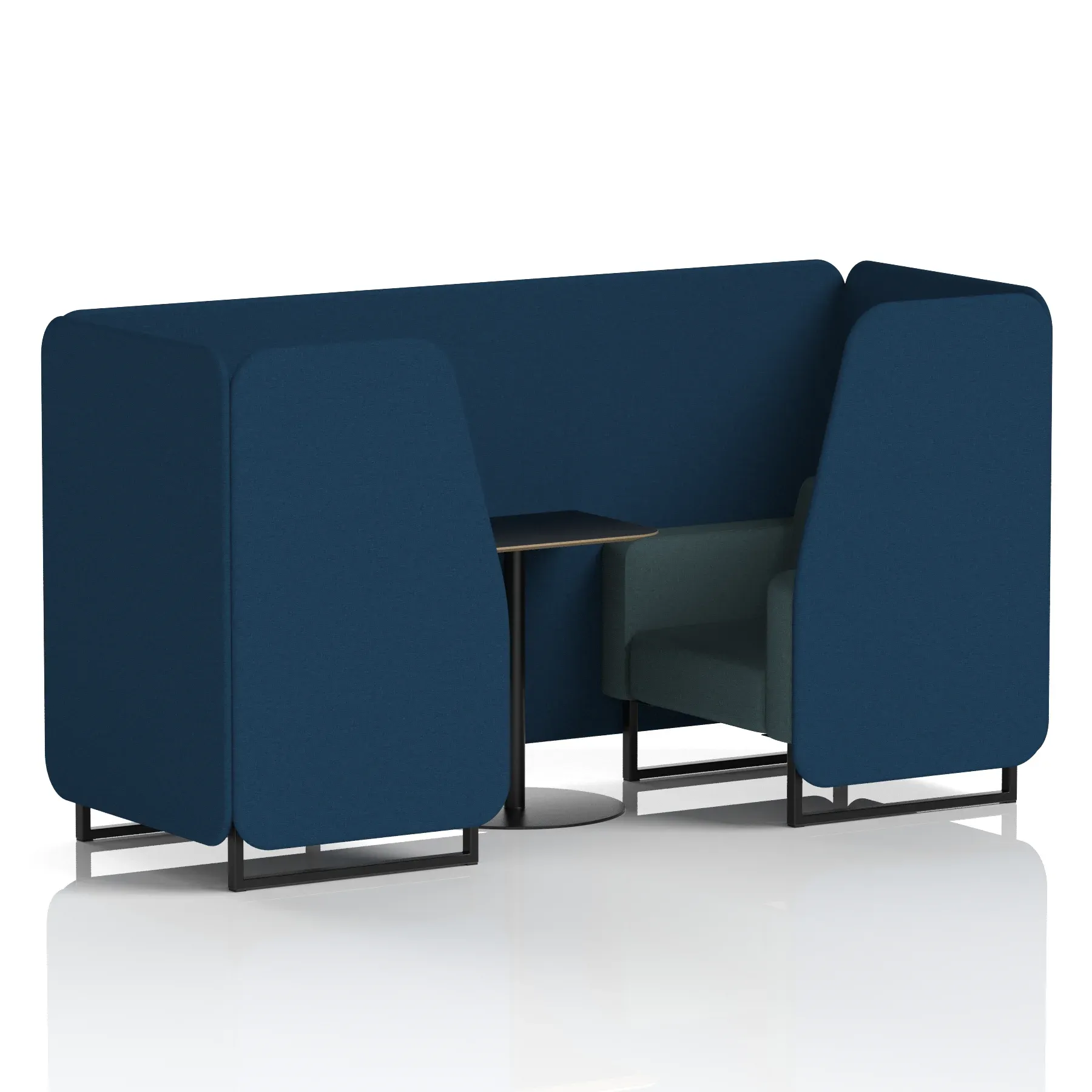 Brixworth Booth With Black Table In Two Tone