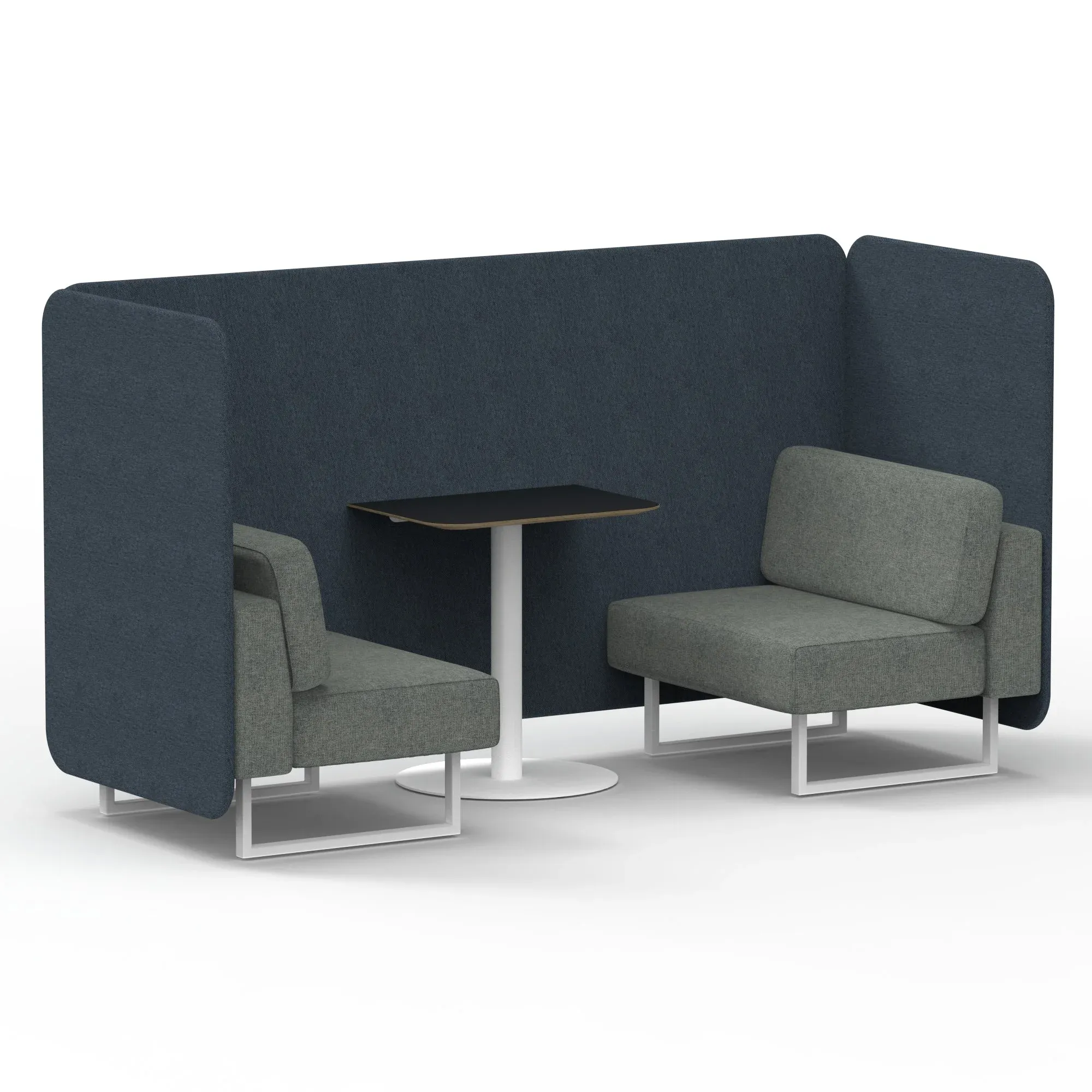 Brixworth Bench Booth With Black Table In Two Tone