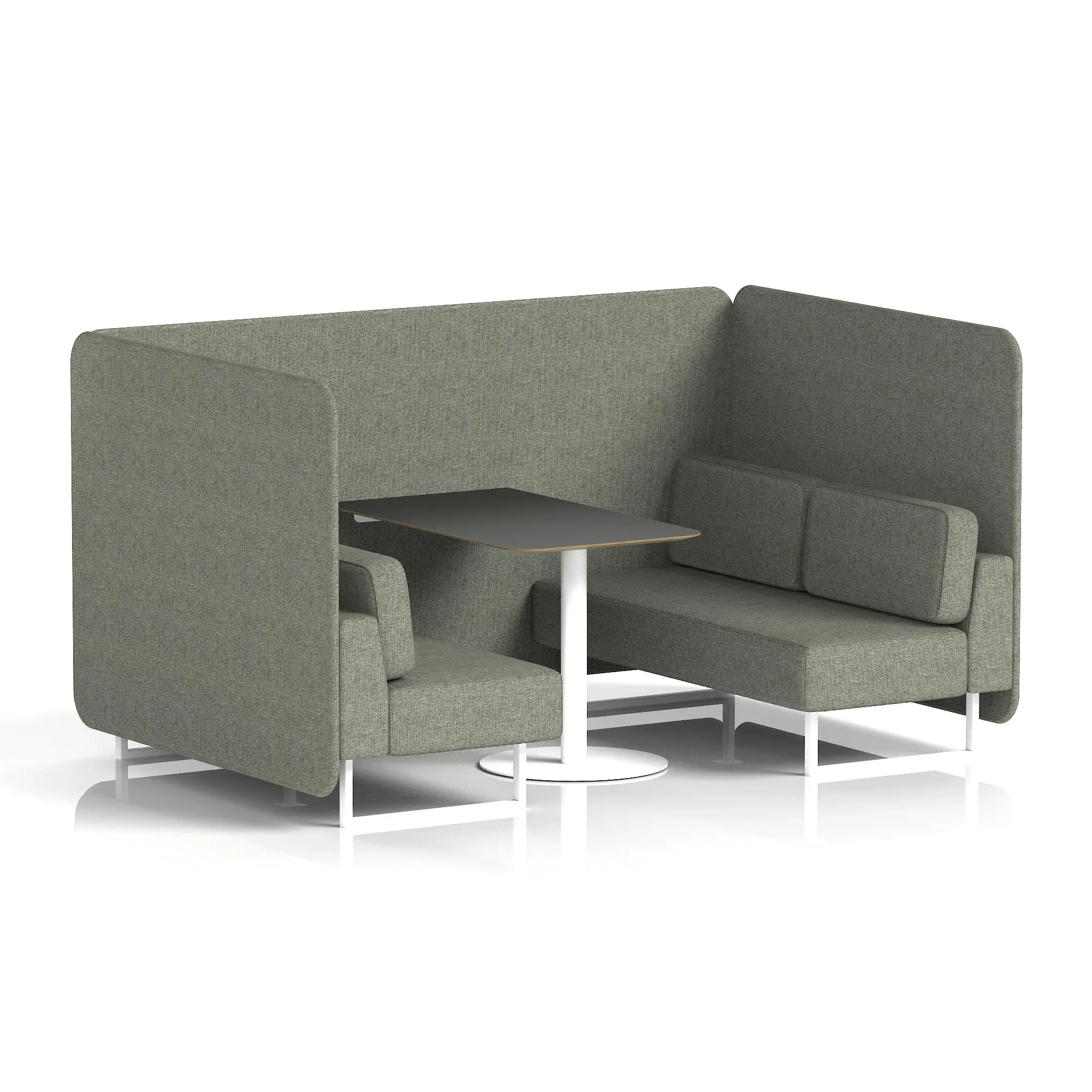 EE - Brixworth Bench Booth With Black Table In Single Tone