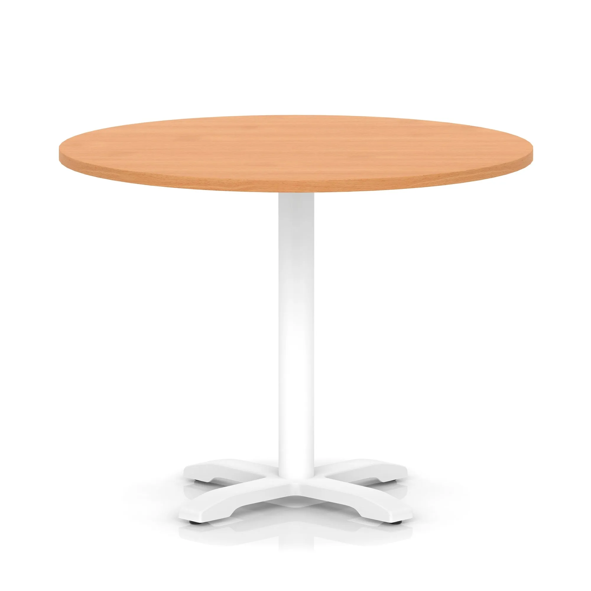 EE - Italia Round Poseur Table With Cross Base White Leg