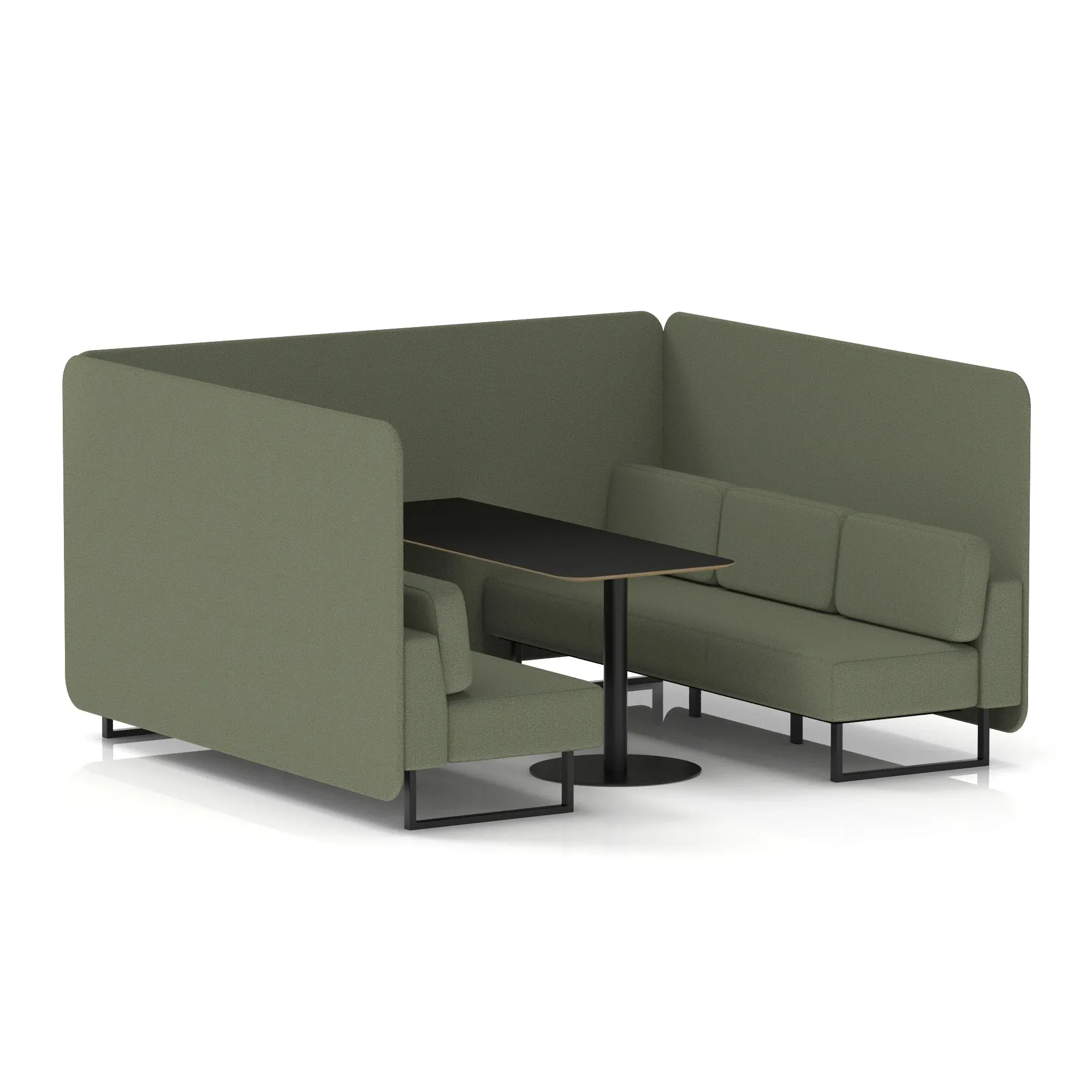Brixworth Bench Booth With Black Table In Single Tone