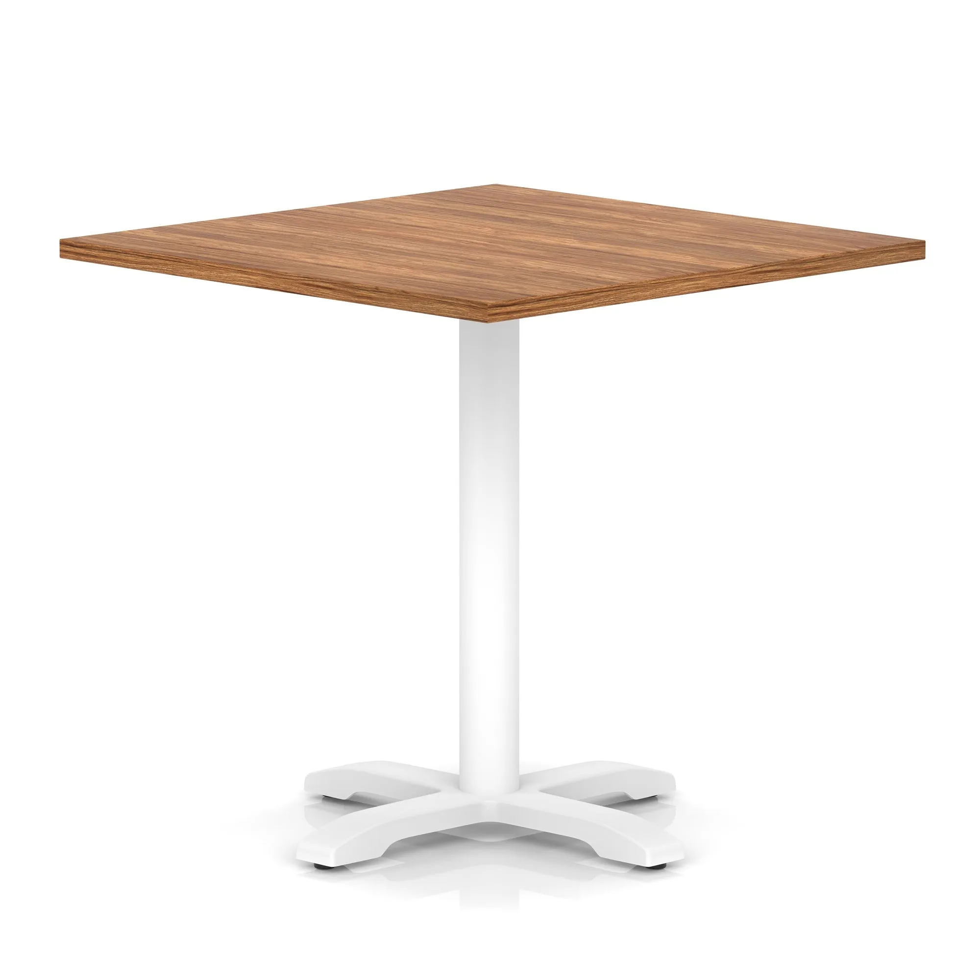 EE - Italia Square Poseur Table With Cross Base White Leg