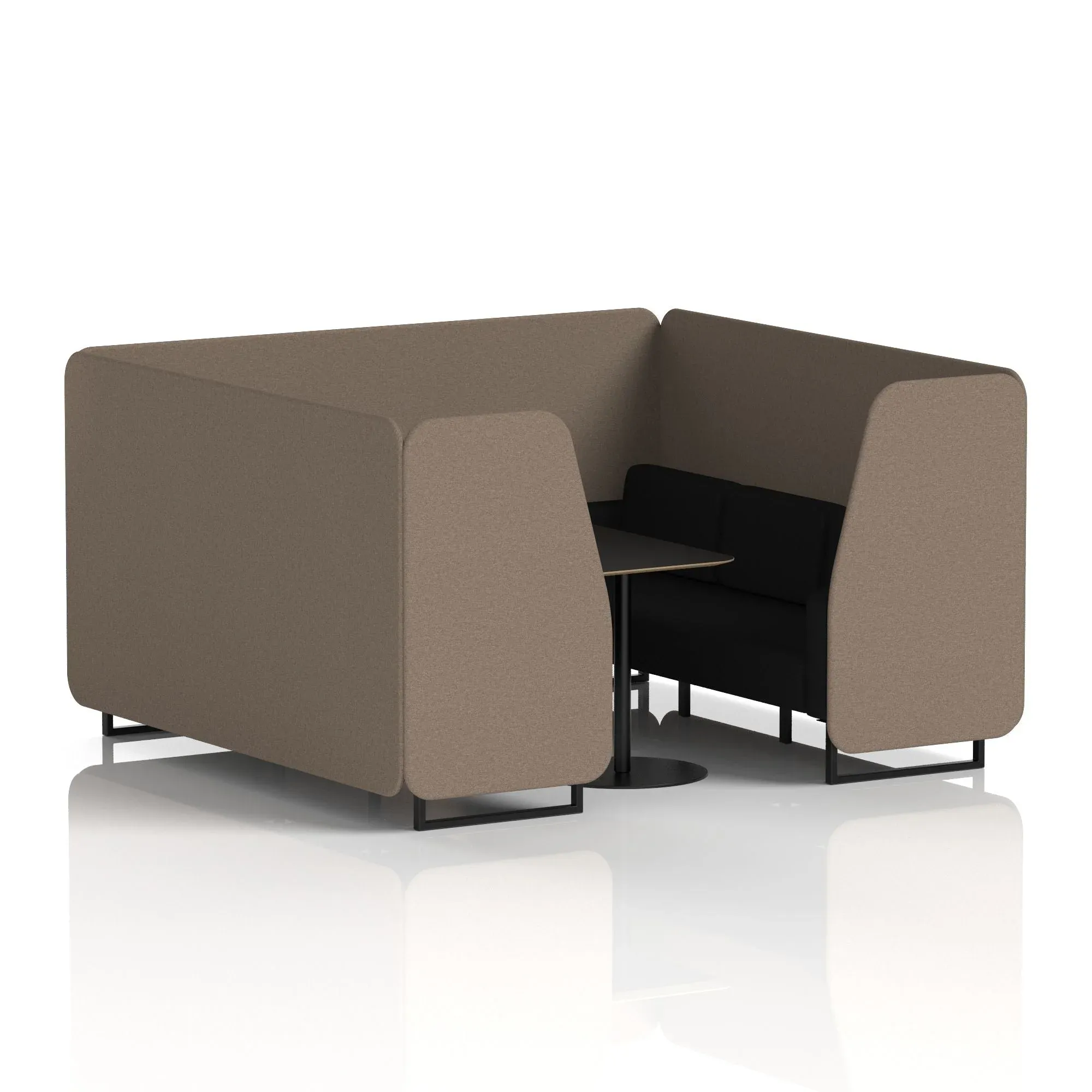 Brixworth Booth With Black Table In Two Tone