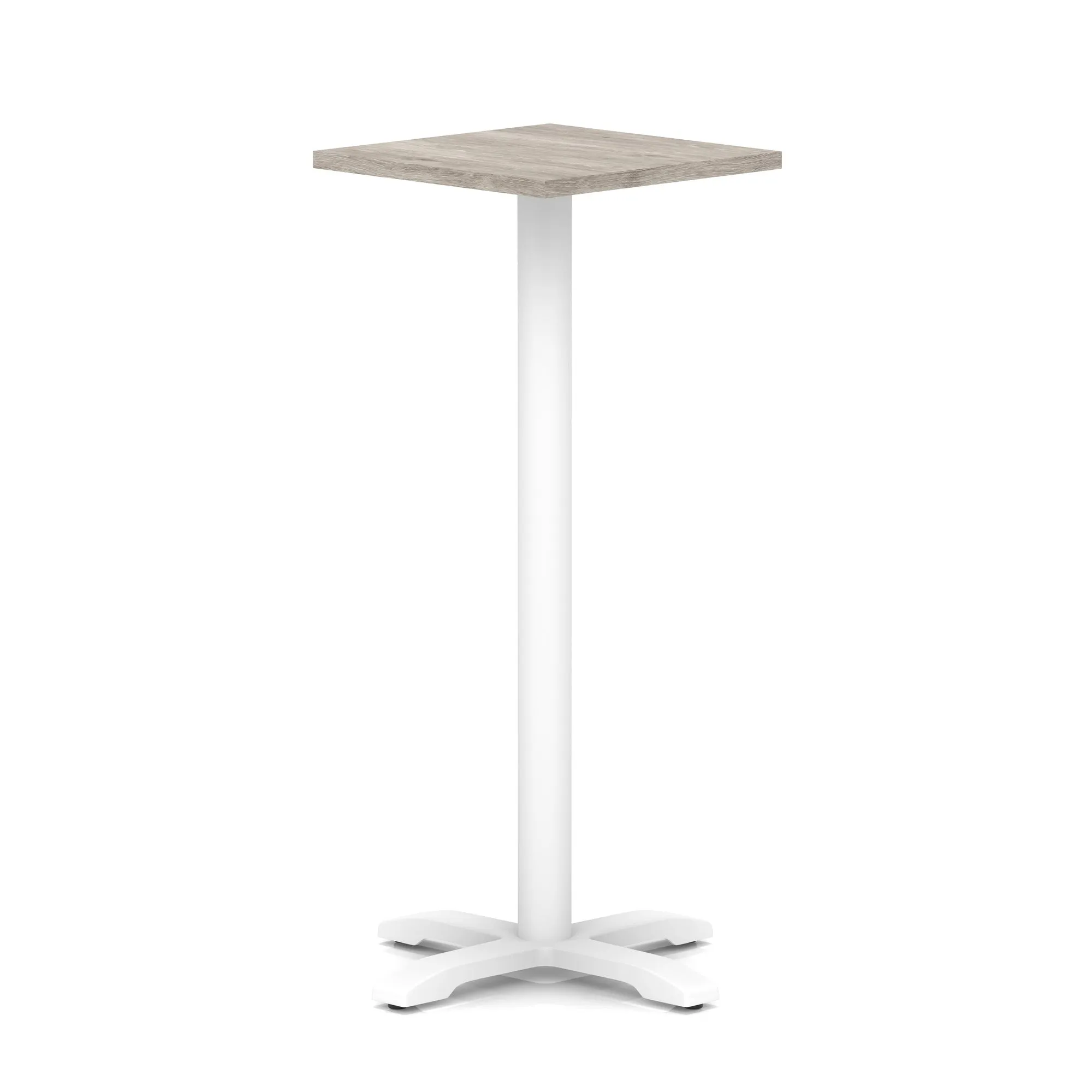 EE - Italia Square Poseur Table With Cross Base White Leg