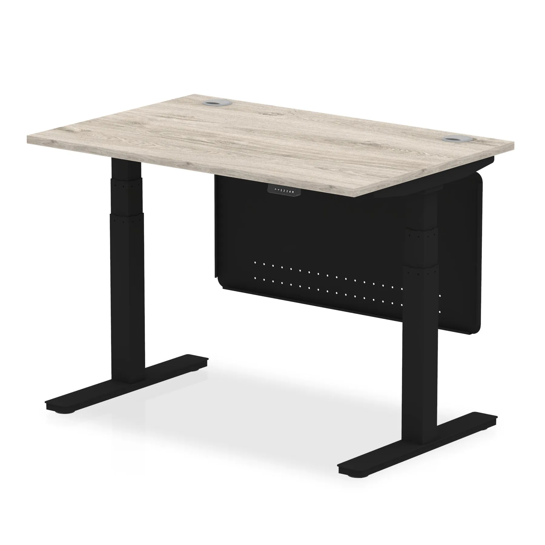 EE - Air Height Adjustable Desk with Cable Ports with Steel Modesty Panel