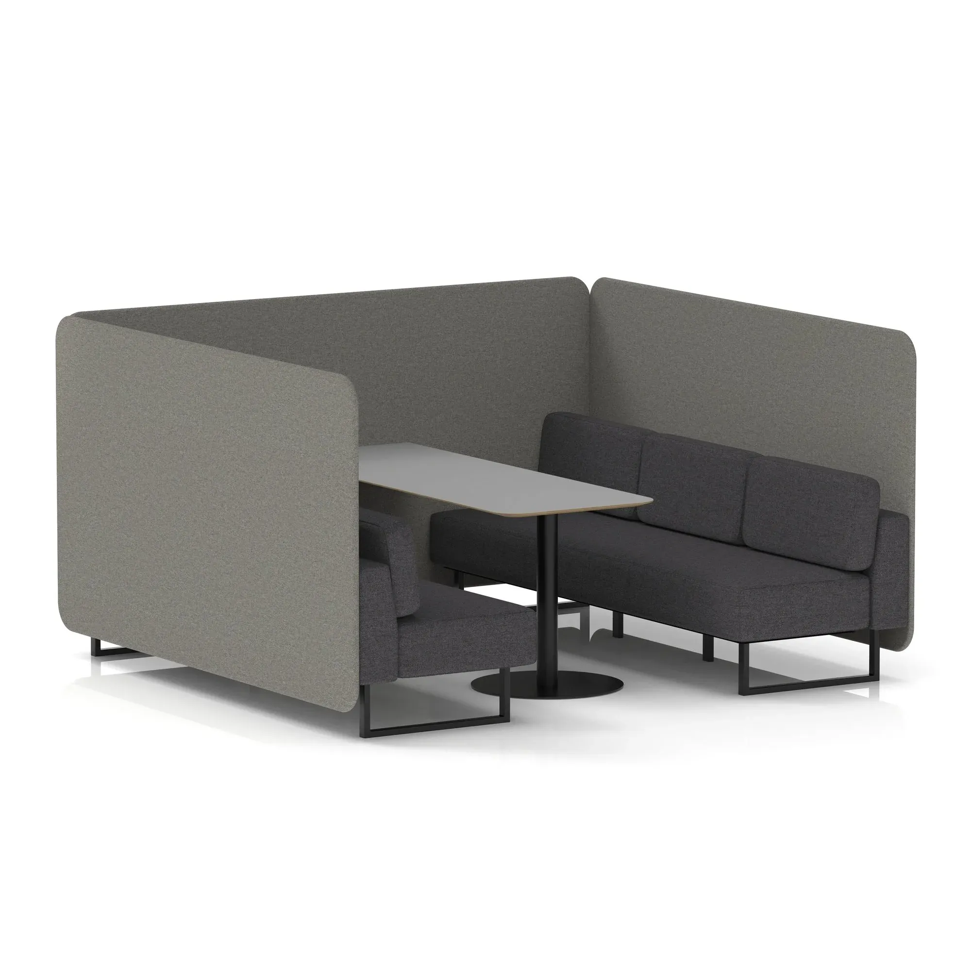 Brixworth Bench Booth With Grey Table In Two Tone