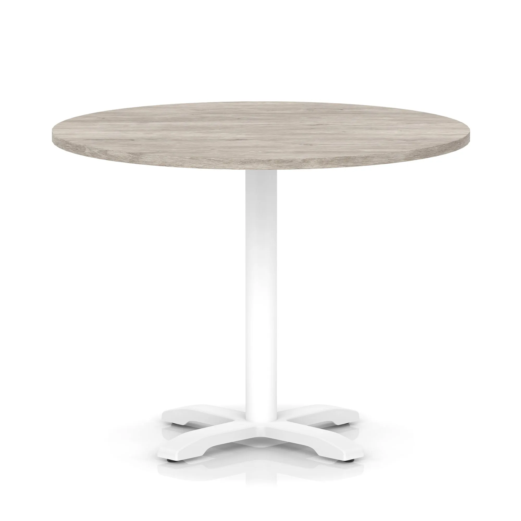EE - Italia Round Poseur Table With Cross Base White Leg